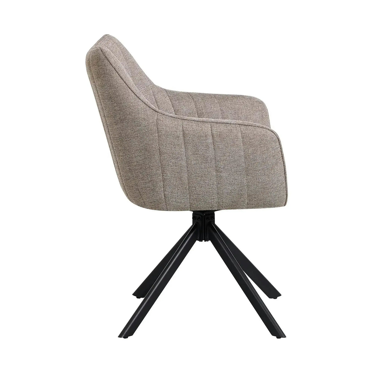 Scaun rotativ ASTON, grej/negru, stofa/metal, 61x58x86 cm