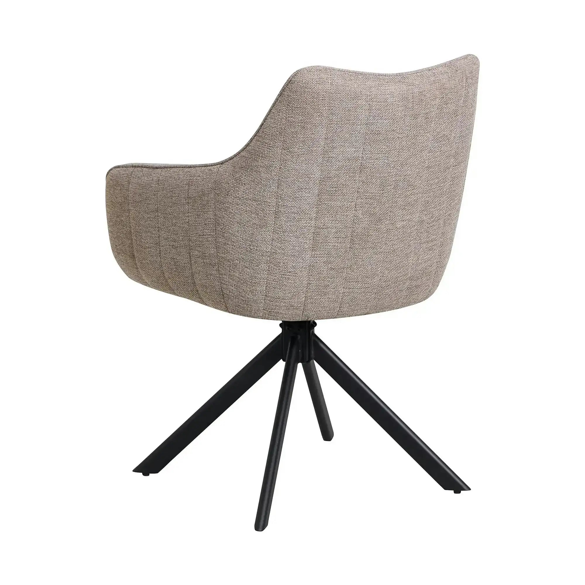 Scaun rotativ ASTON, grej/negru, stofa/metal, 61x58x86 cm
