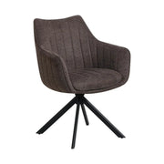 Scaun rotativ ASTON, maro/negru, stofa/metal, 61x58x86 cm