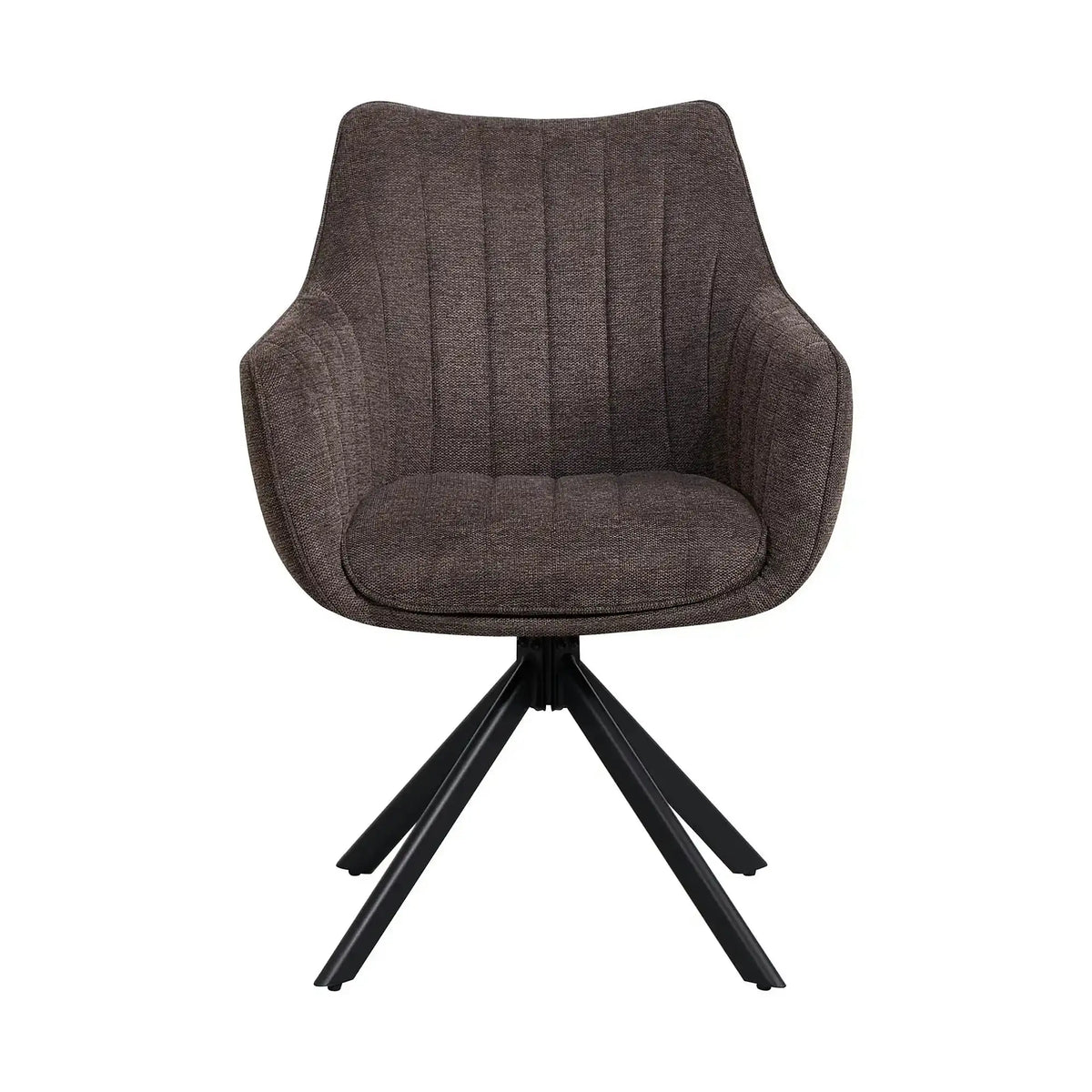 Scaun rotativ ASTON, maro/negru, stofa/metal, 61x58x86 cm