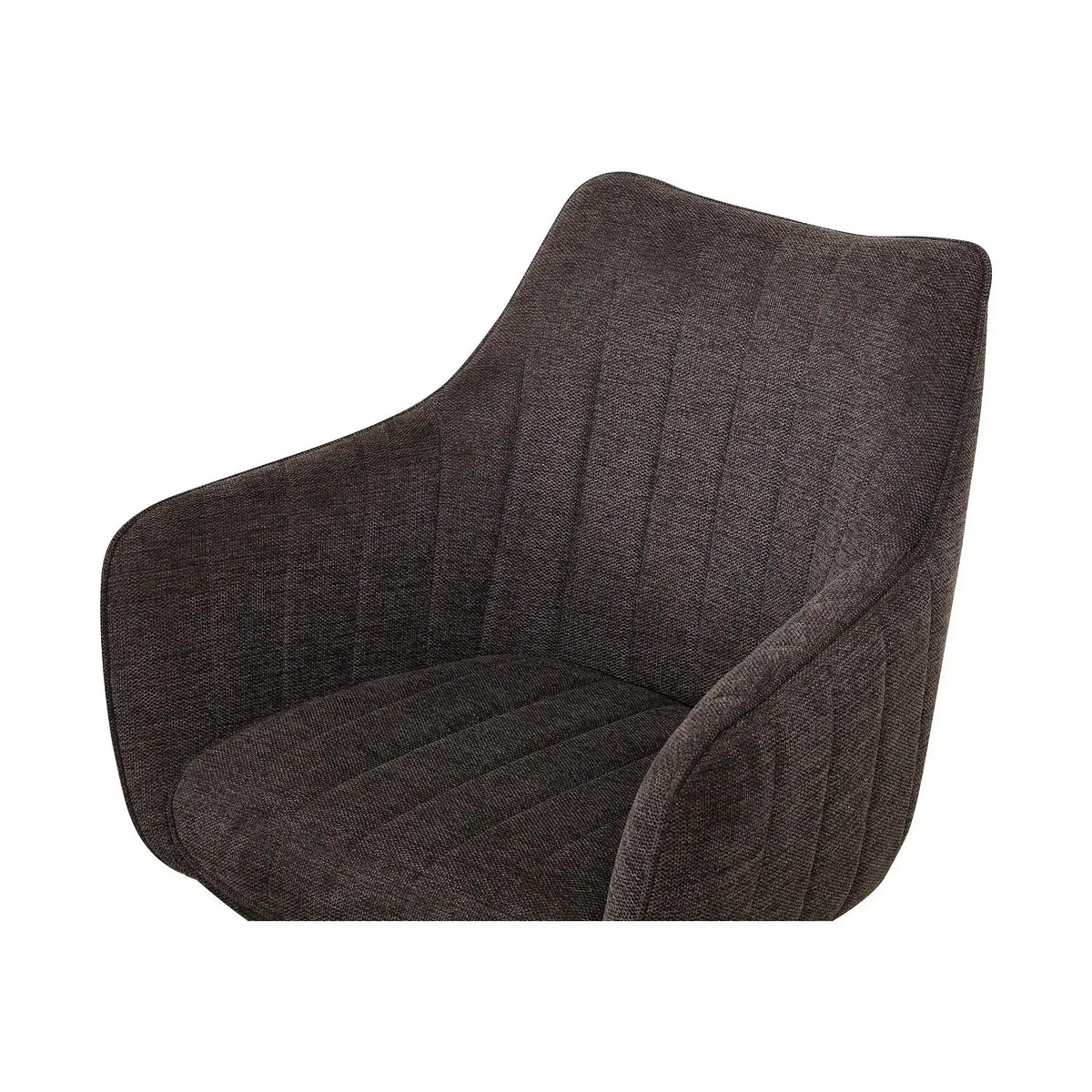Scaun rotativ ASTON, maro/negru, stofa/metal, 61x58x86 cm