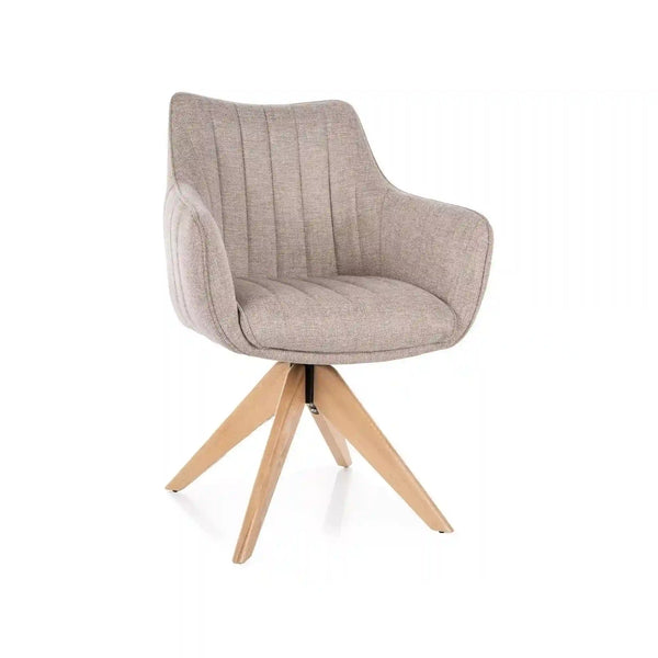 Scaun rotativ AZALIA, bej deschis - Brego 31, stofa clasica/lemn, 61x44x86 cm