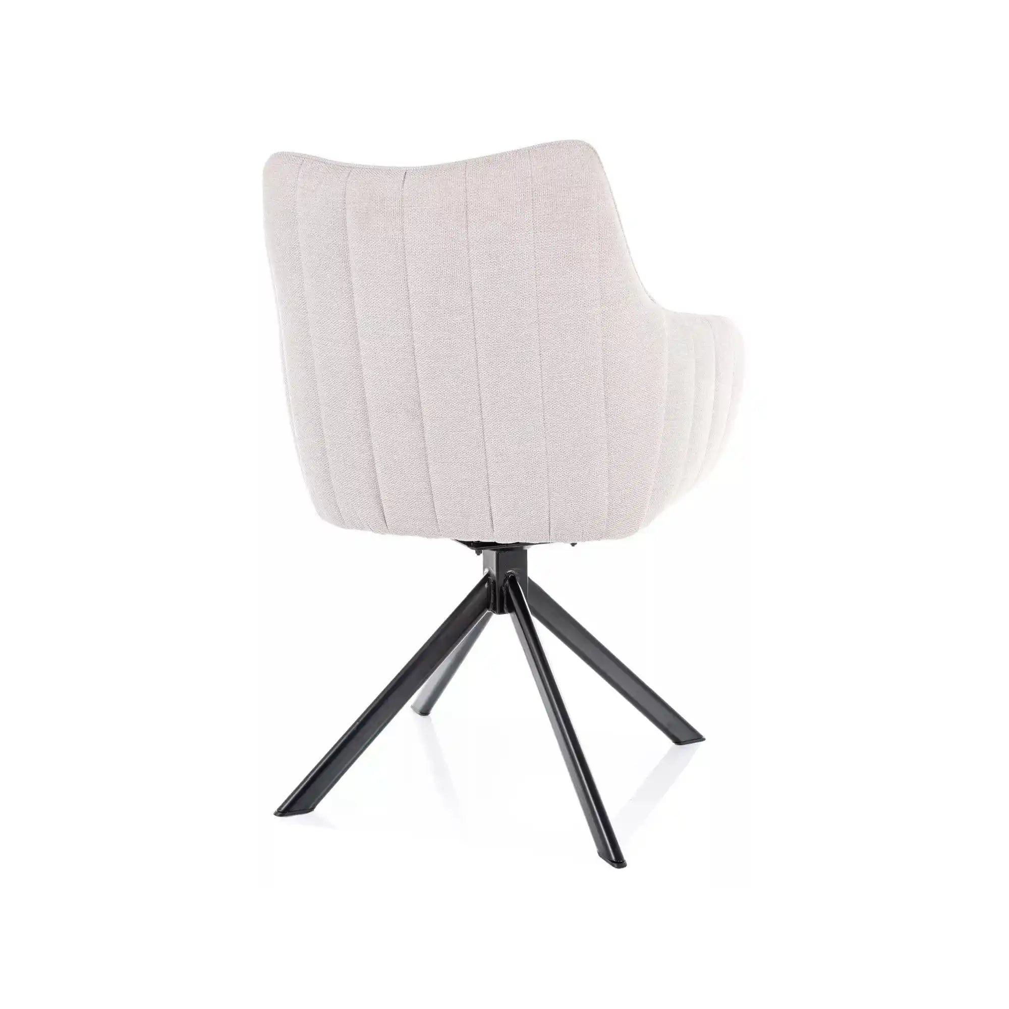 Scaun rotativ AZALIA, bej deschis/negru, stofa clasica/metal, 61x58x86 cm