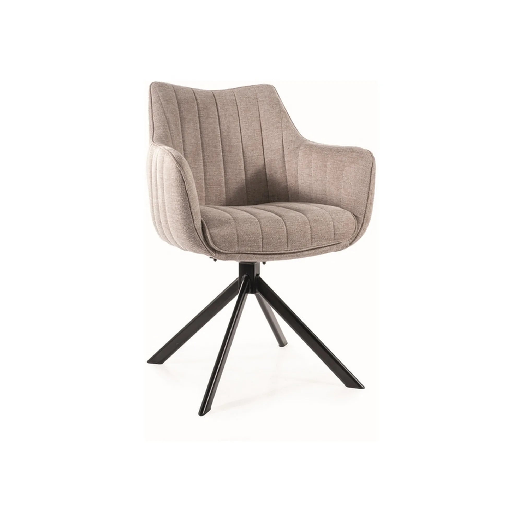 Scaun rotativ AZALIA, bej/negru, stofa clasica/metal, 61x44x86 cm