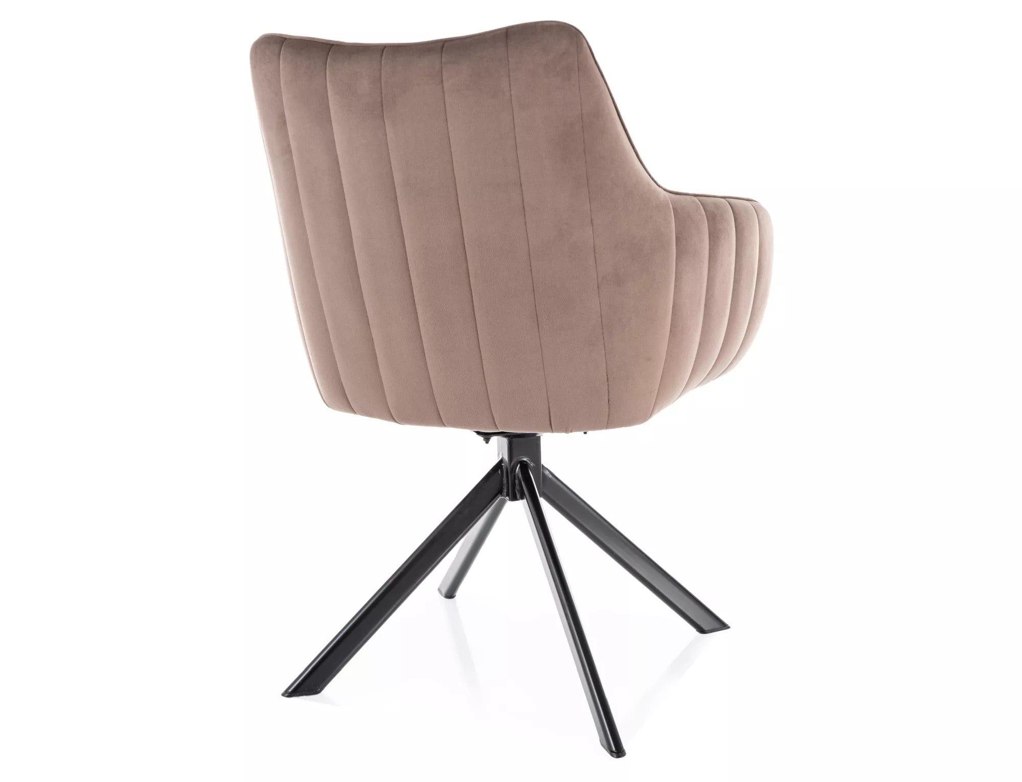 Scaun rotativ AZALIA, cappuccino/negru, stofa catifelata/metal, 61x44x86 cm