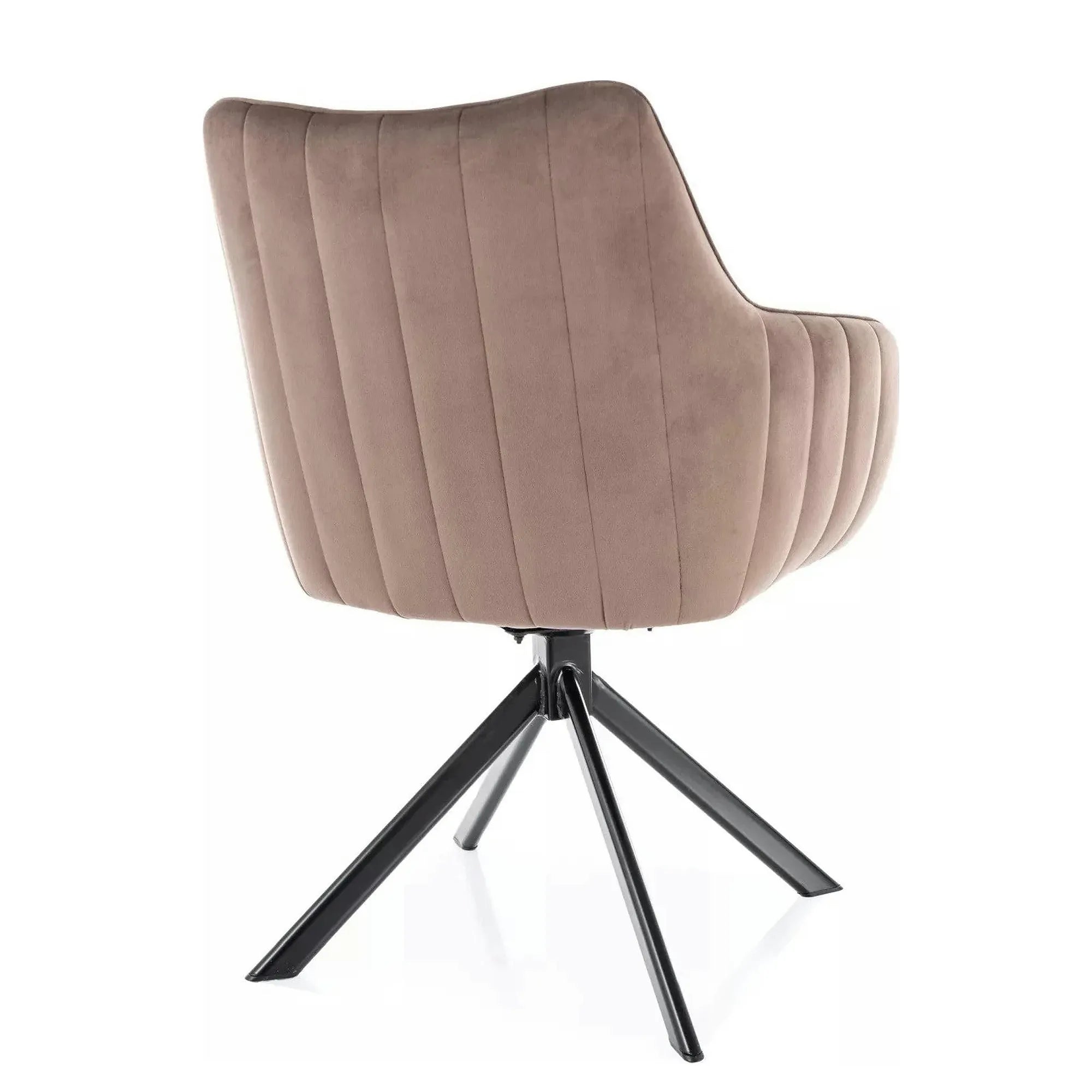 Scaun rotativ AZALIA, cappuccino/negru, stofa catifelata/metal, 61x58x86 cm