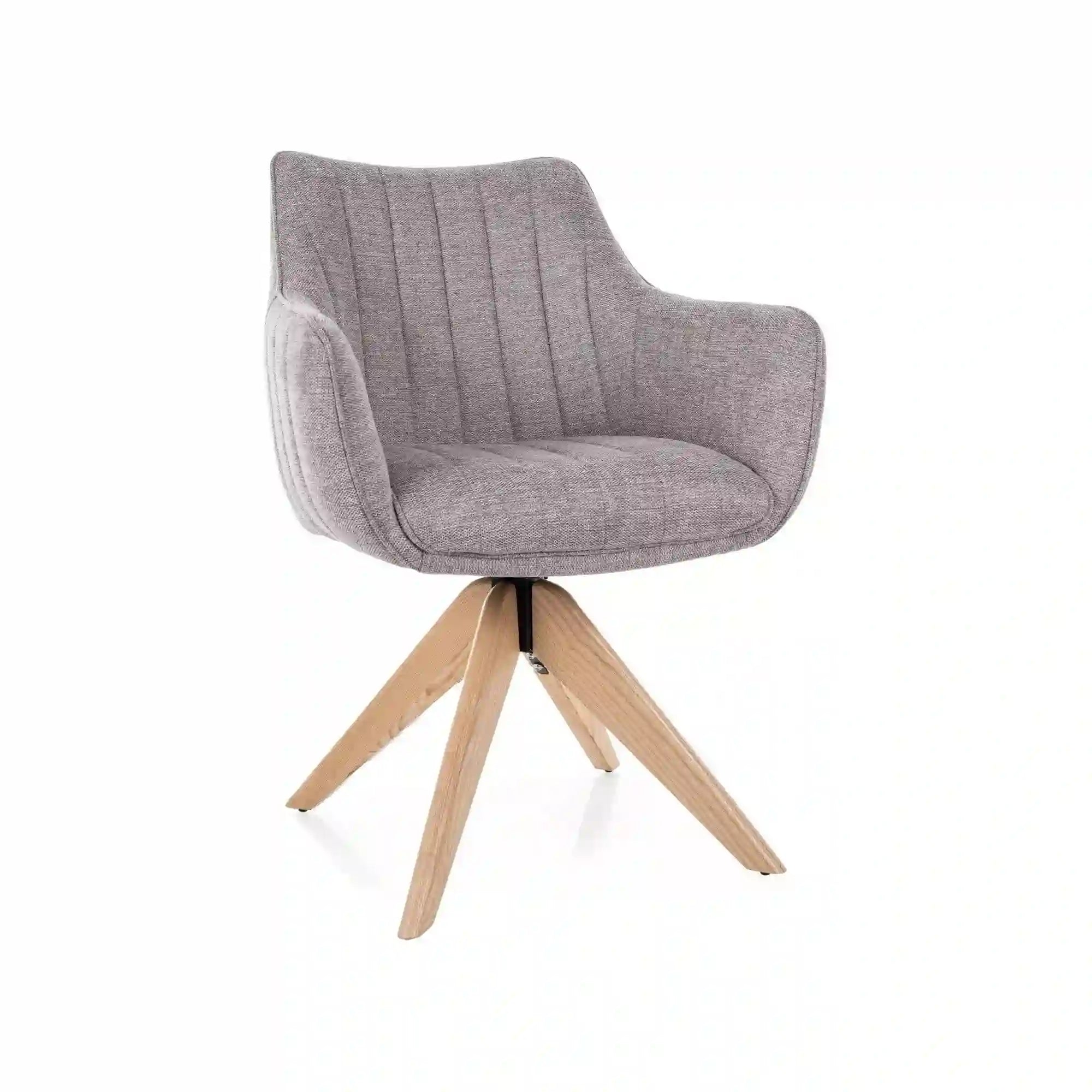 Scaun rotativ AZALIA, gri deschis - Brego 07, stofa clasica/lemn, 61x44x86 cm