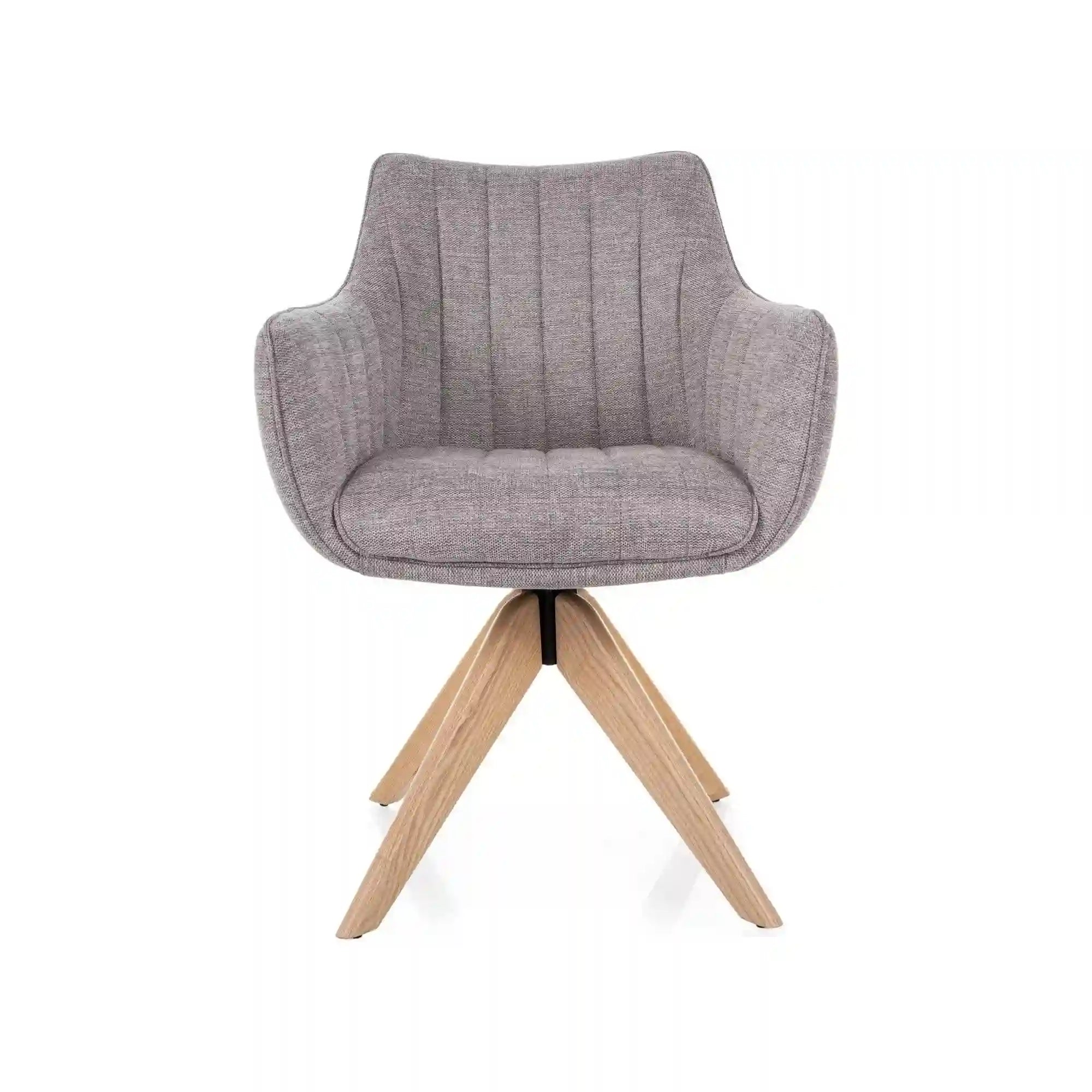 Scaun rotativ AZALIA, gri deschis - Brego 07, stofa clasica/lemn, 61x44x86 cm