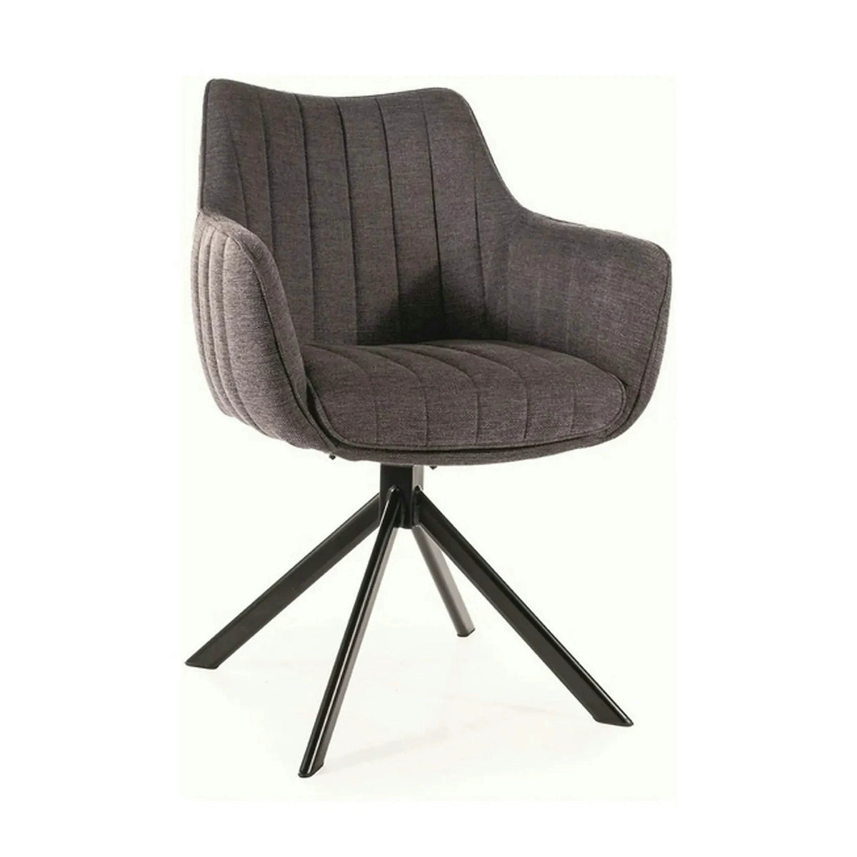 Scaun rotativ AZALIA, gri inchis/negru, stofa/metal, 61x44x86 cm
