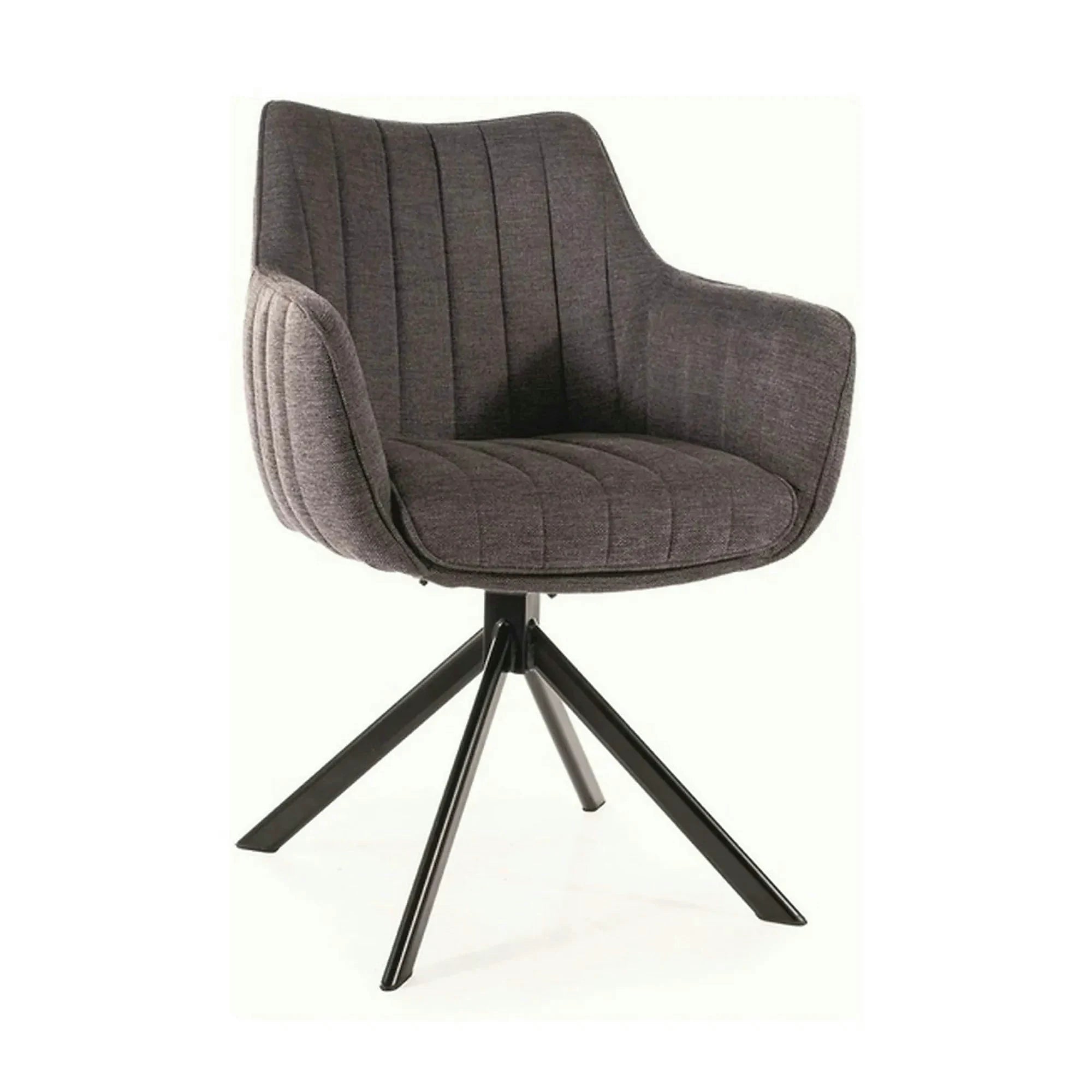 Scaun rotativ AZALIA, gri inchis/negru, stofa/metal, 61x44x86 cm