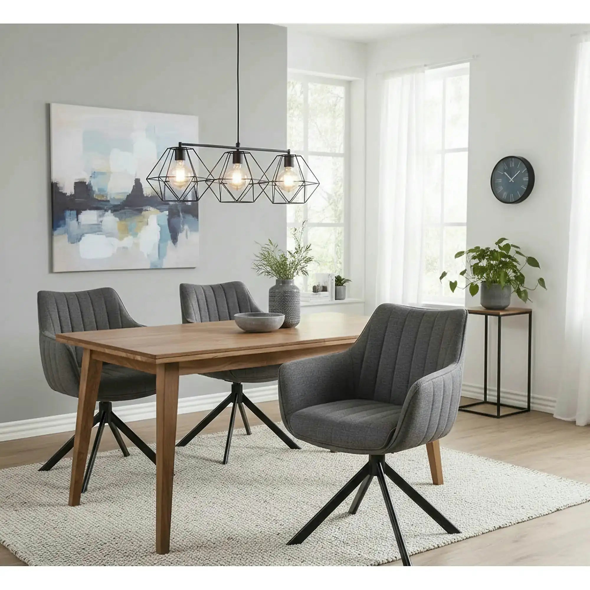 Scaun rotativ AZALIA, gri inchis/negru, stofa/metal, 61x58x86 cm