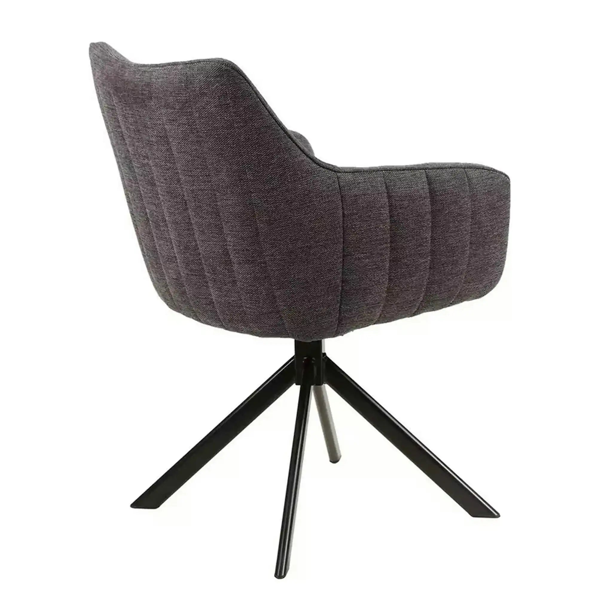 Scaun rotativ AZALIA, gri inchis/negru, stofa/metal, 61x44x86 cm