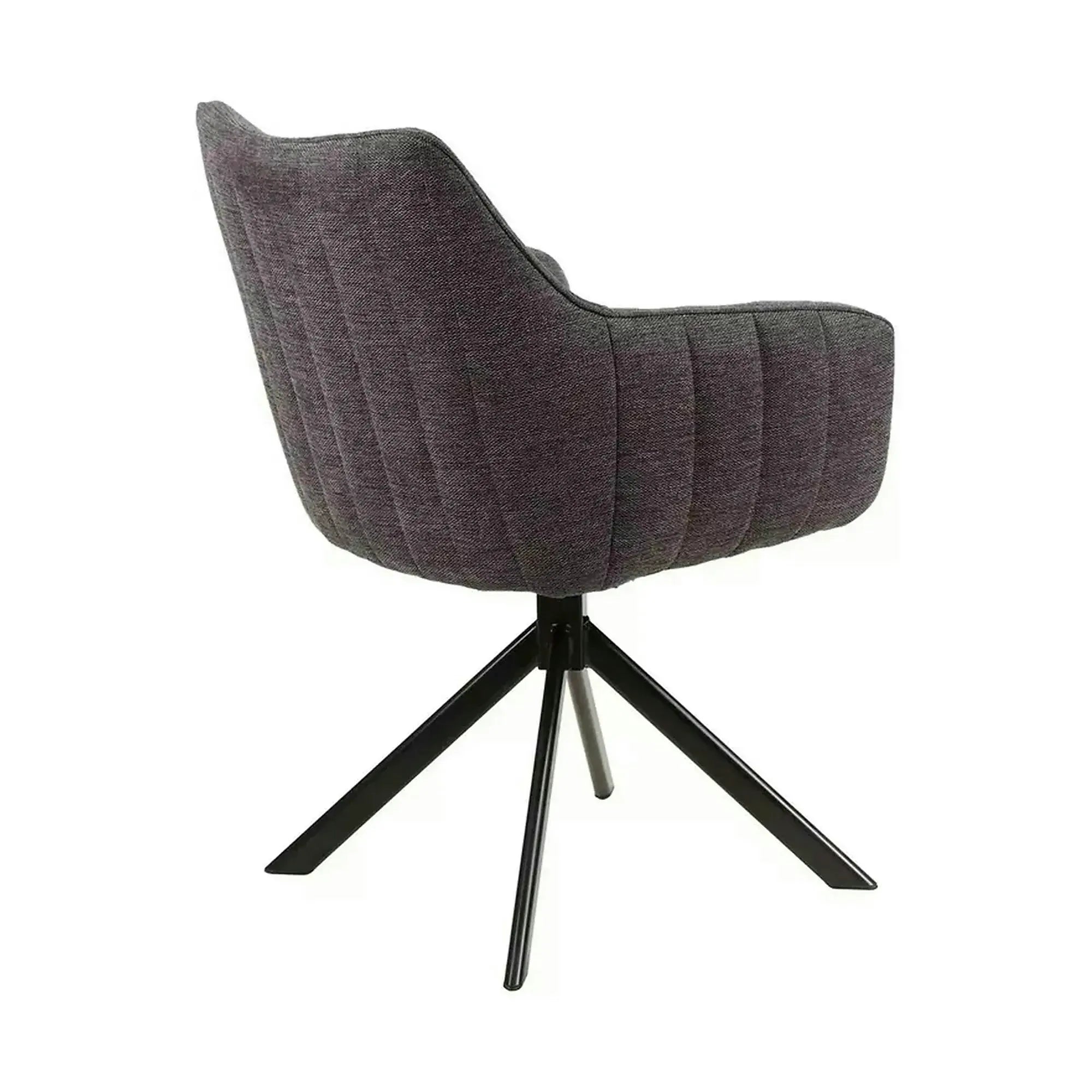 Scaun rotativ AZALIA, gri inchis/negru, stofa/metal, 61x58x86 cm