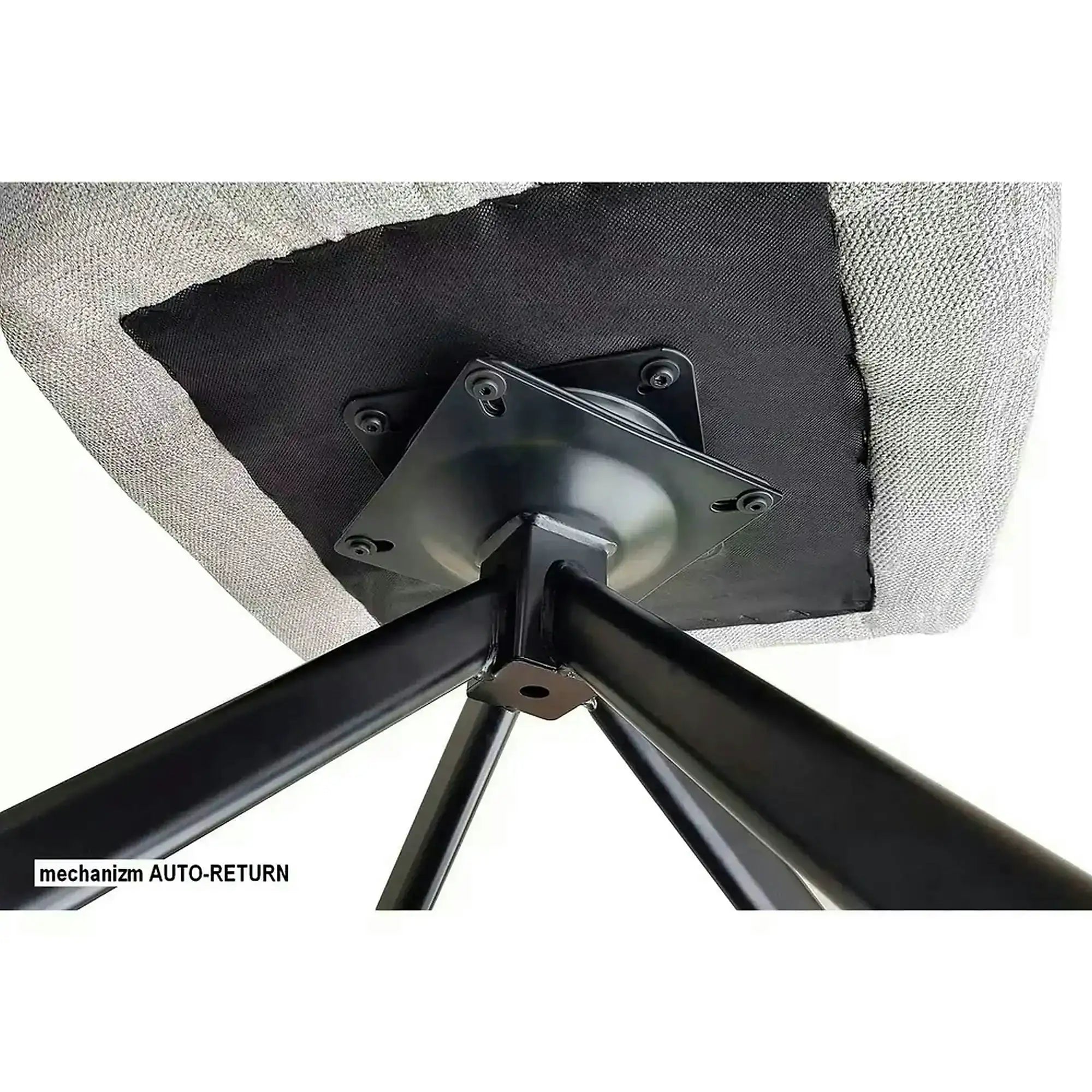 Scaun rotativ AZALIA, gri inchis/negru, stofa/metal, 61x58x86 cm