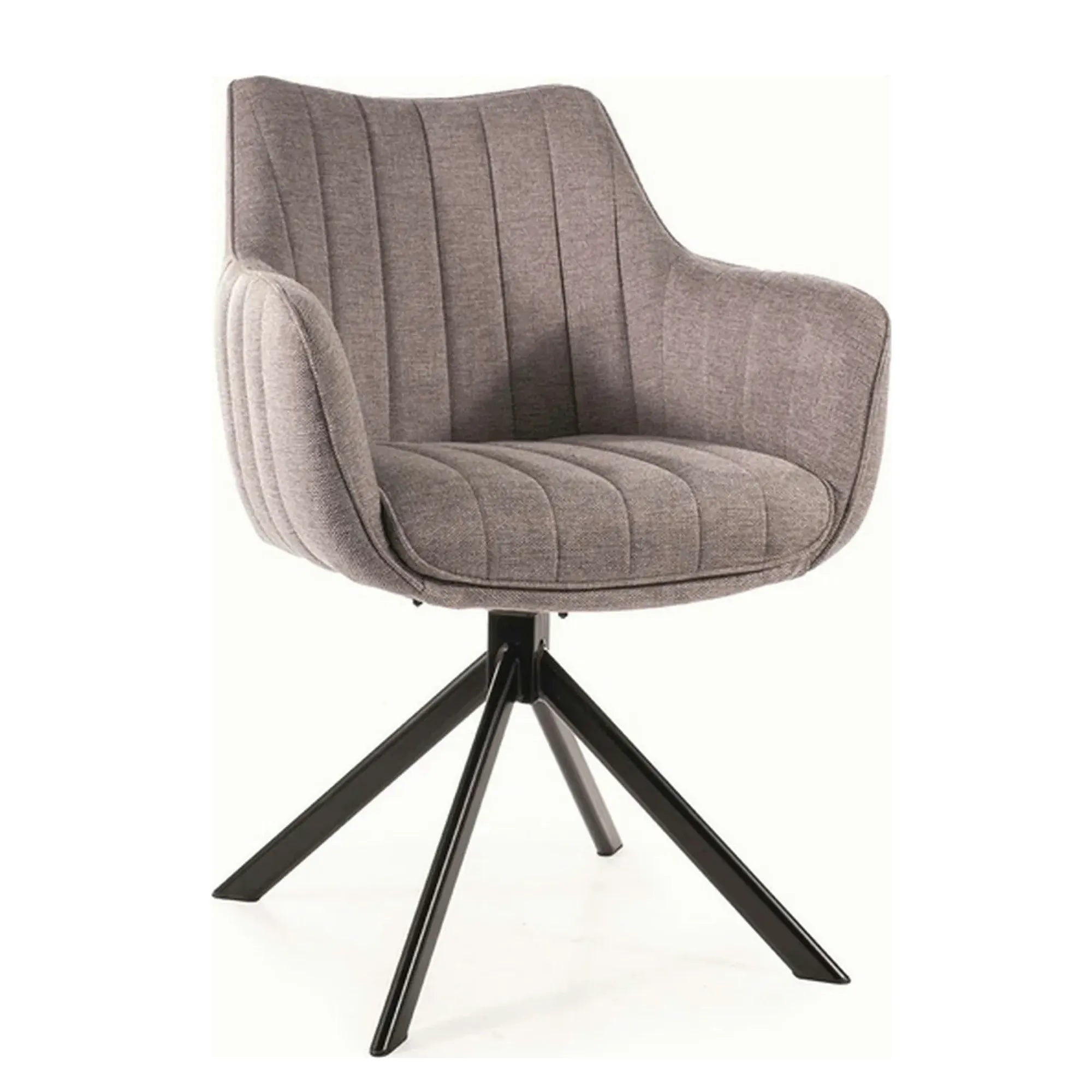 Scaun rotativ AZALIA, gri/negru, stofa/metal, 61x44x86 cm