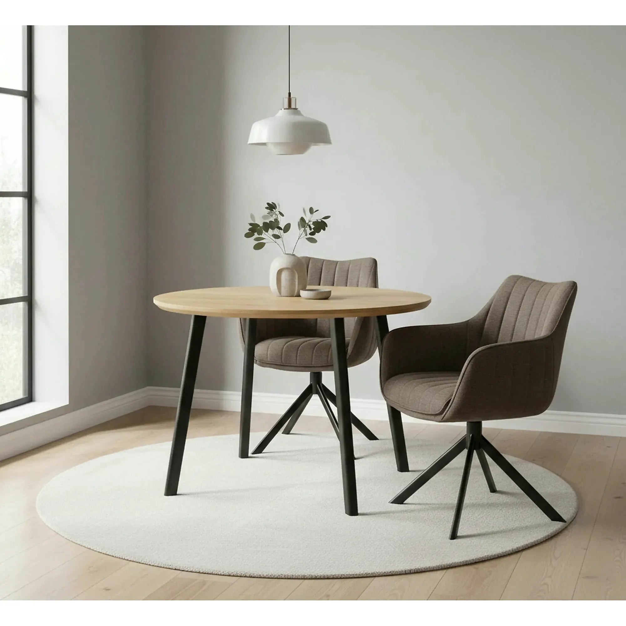 Scaun rotativ AZALIA, verde olive/negru, stofa clasica/metal, 61x58x86 cm
