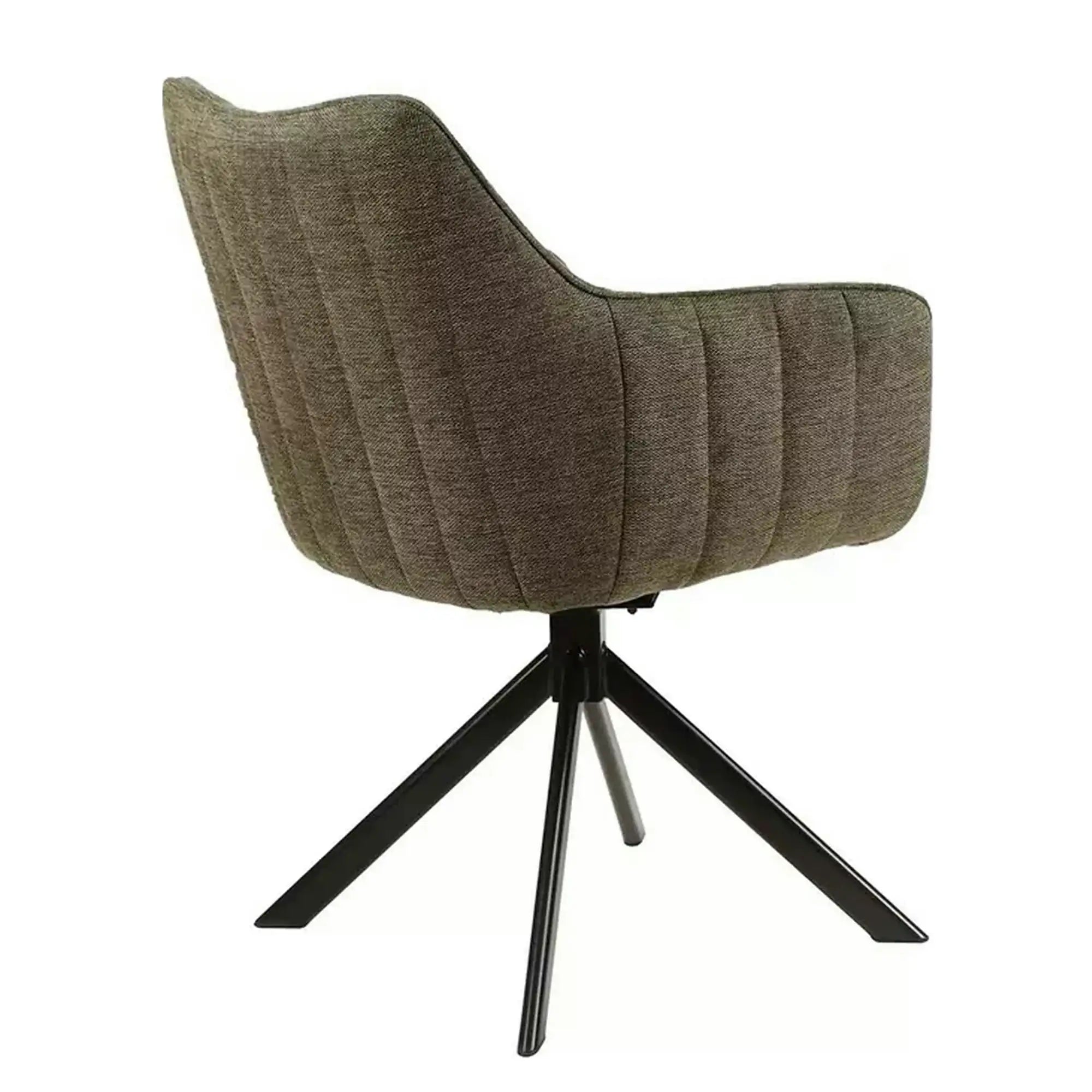 Scaun rotativ AZALIA, verde olive/negru, stofa clasica/metal, 61x44x86 cm