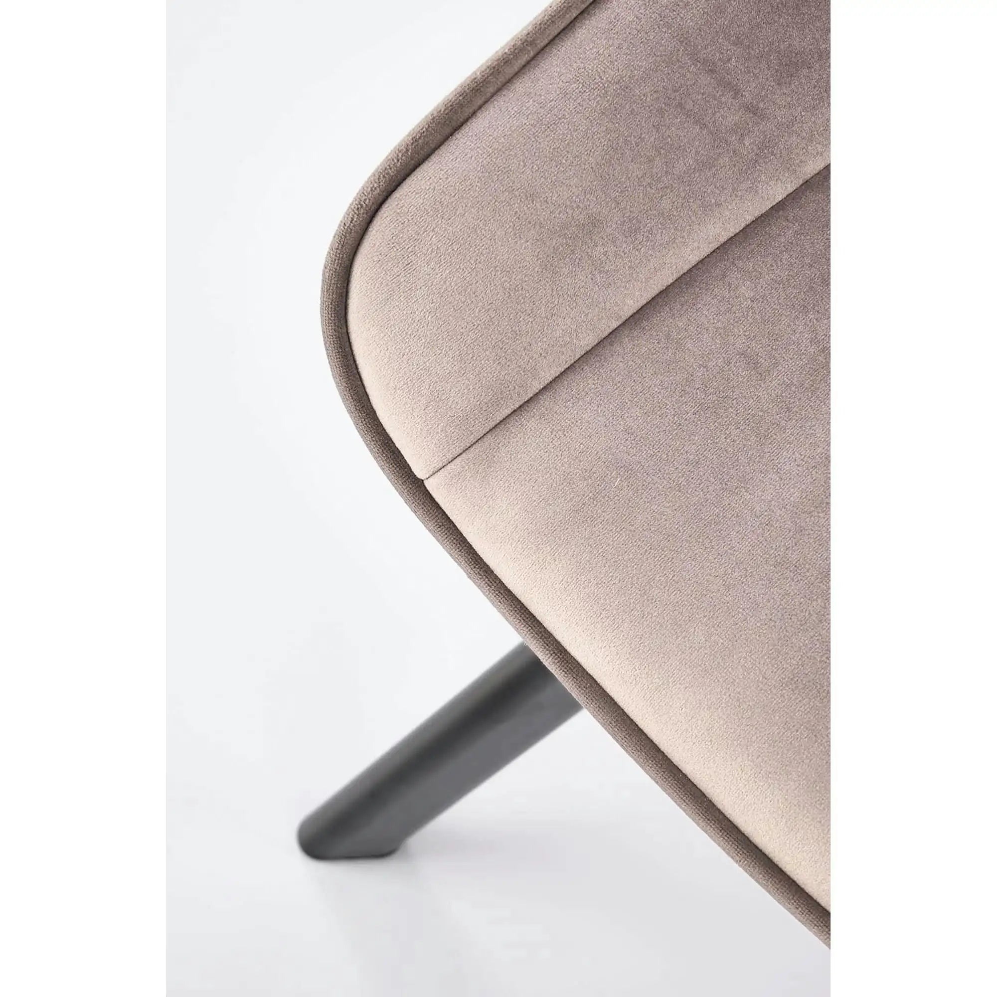 Scaun rotativ bucatarie K520, bej/negru, stofa catifelata/metal, 45x63x80 cm