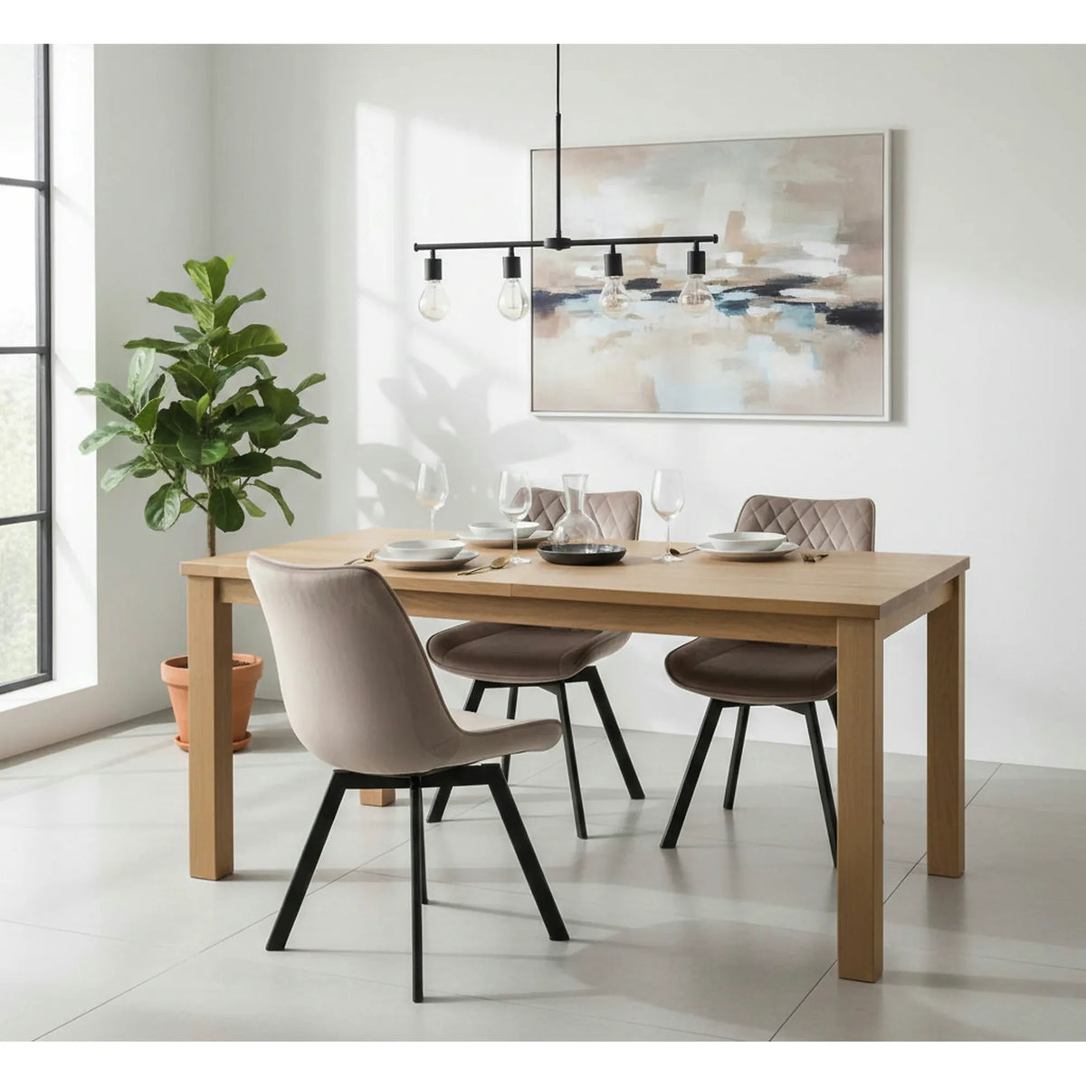 Scaun rotativ bucatarie K520, bej/negru, stofa catifelata/metal, 45x63x80 cm