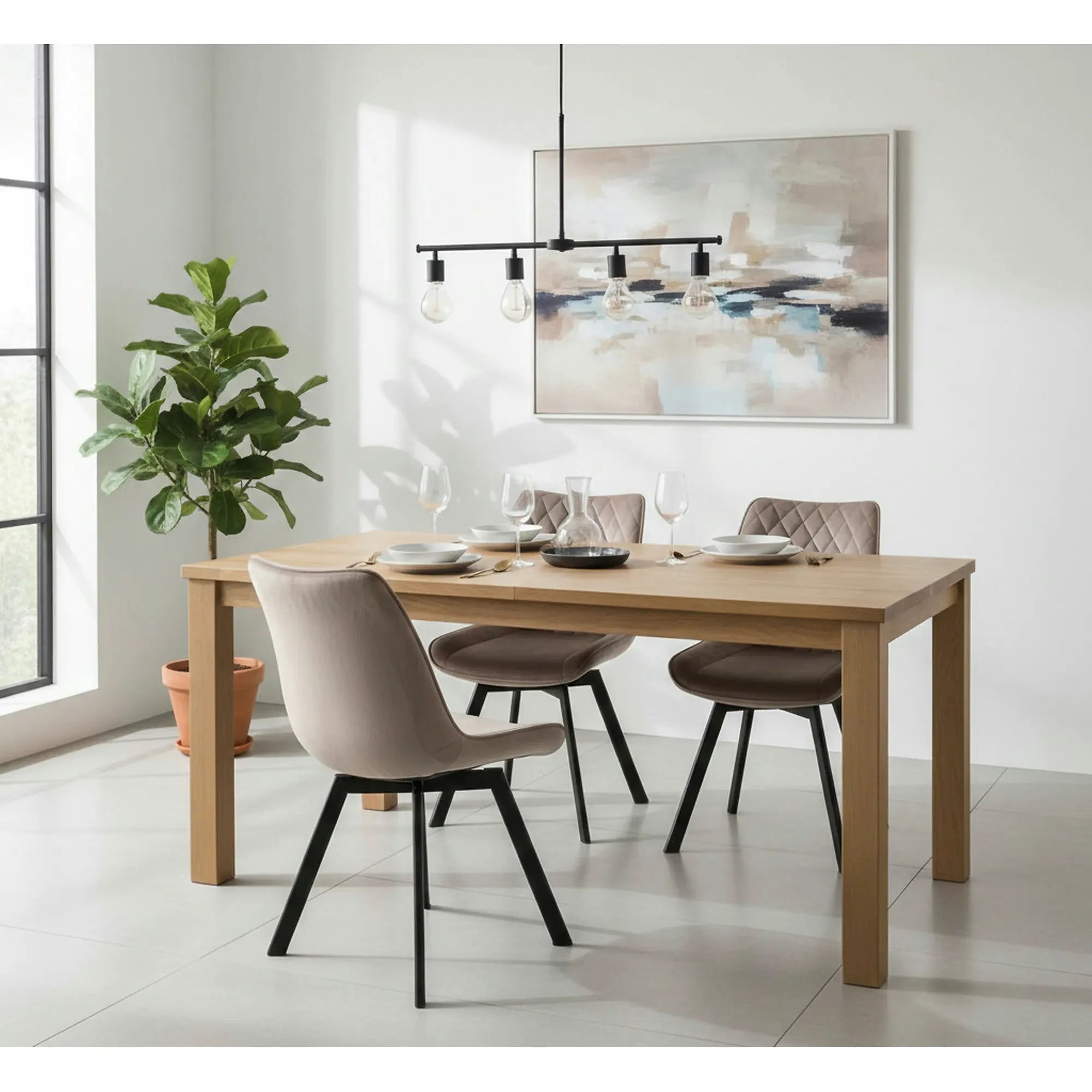 Scaun rotativ bucatarie K520, bej/negru, stofa catifelata/metal, 45x63x80 cm
