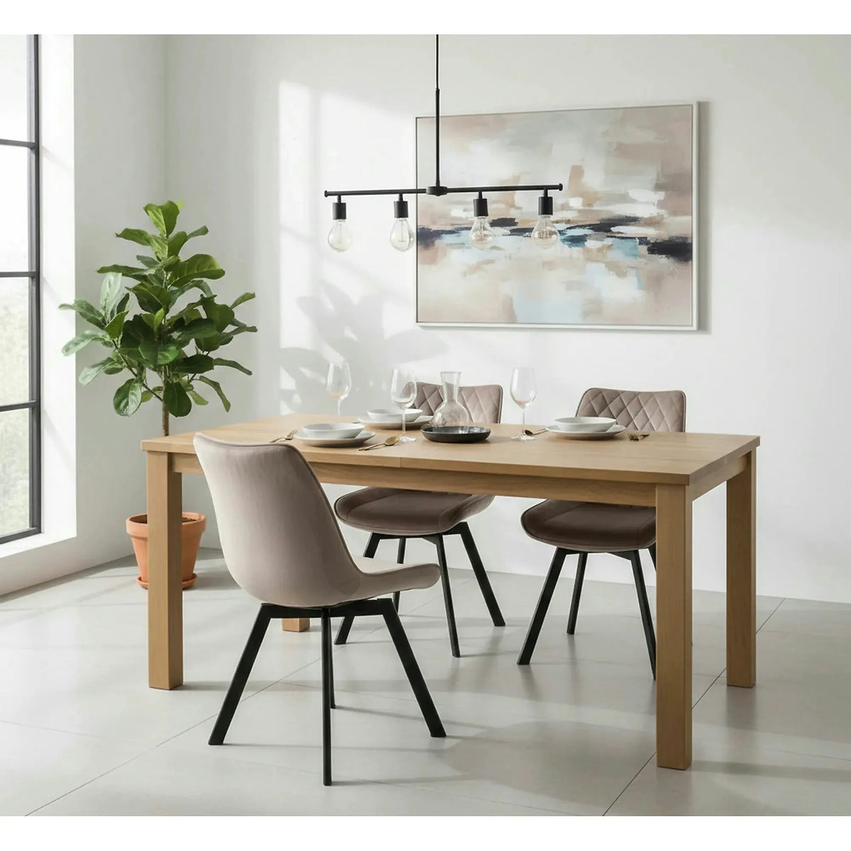 Scaun rotativ bucatarie K520, bej/negru, stofa catifelata/metal, 45x63x80 cm