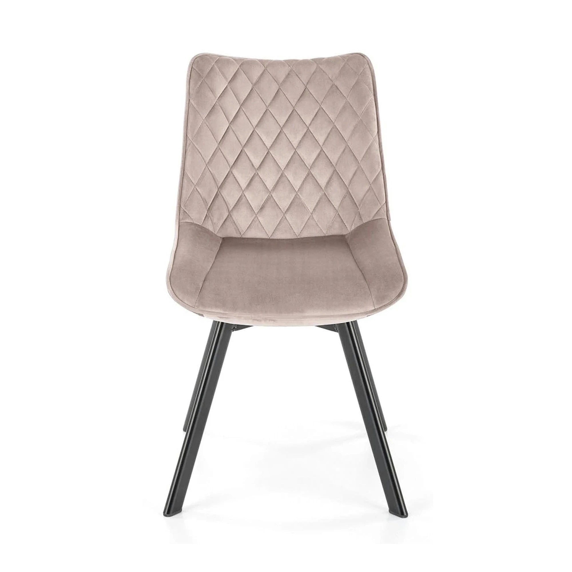 Scaun rotativ bucatarie K520, bej/negru, stofa catifelata/metal, 45x63x80 cm