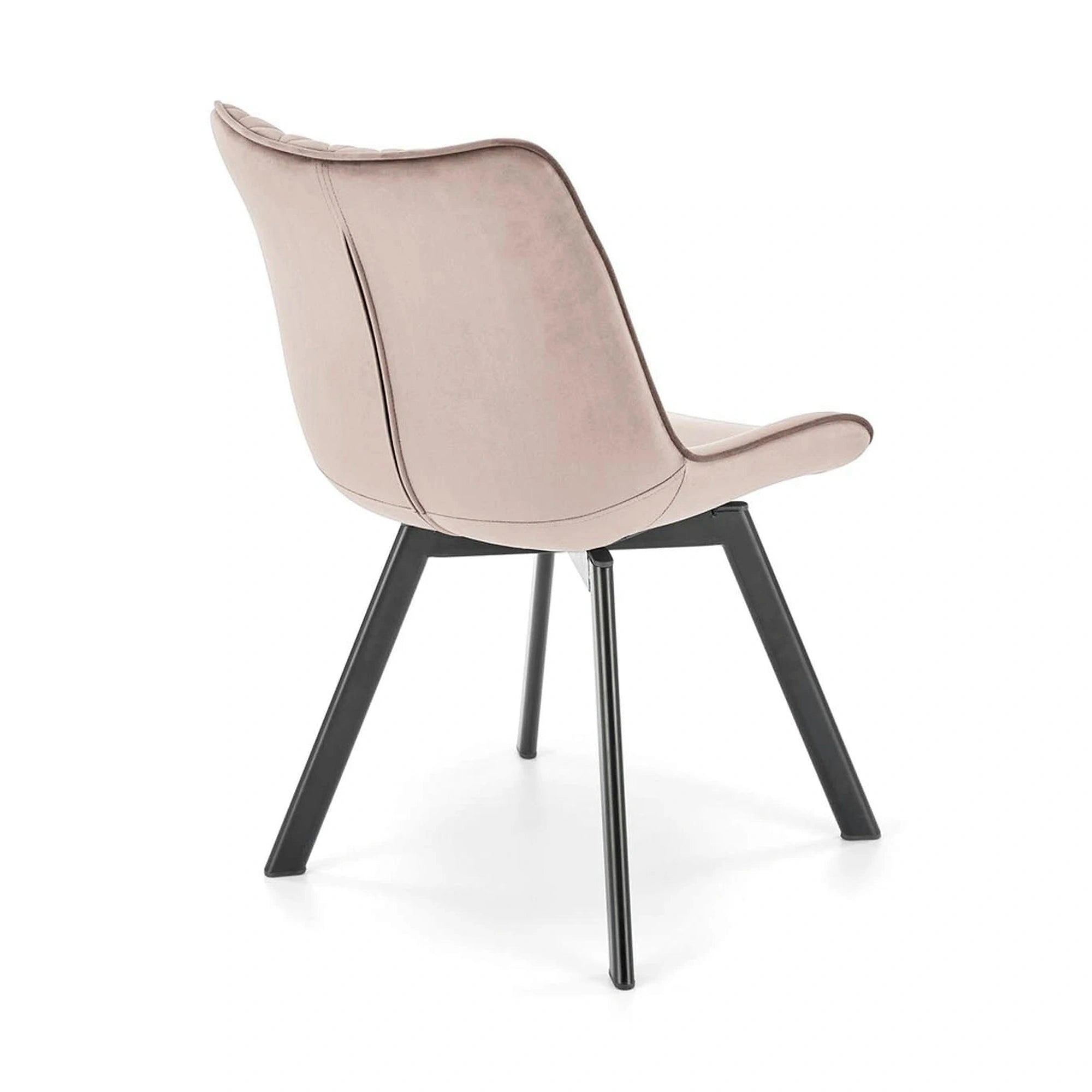 Scaun rotativ bucatarie K520, bej/negru, stofa catifelata/metal, 45x63x80 cm