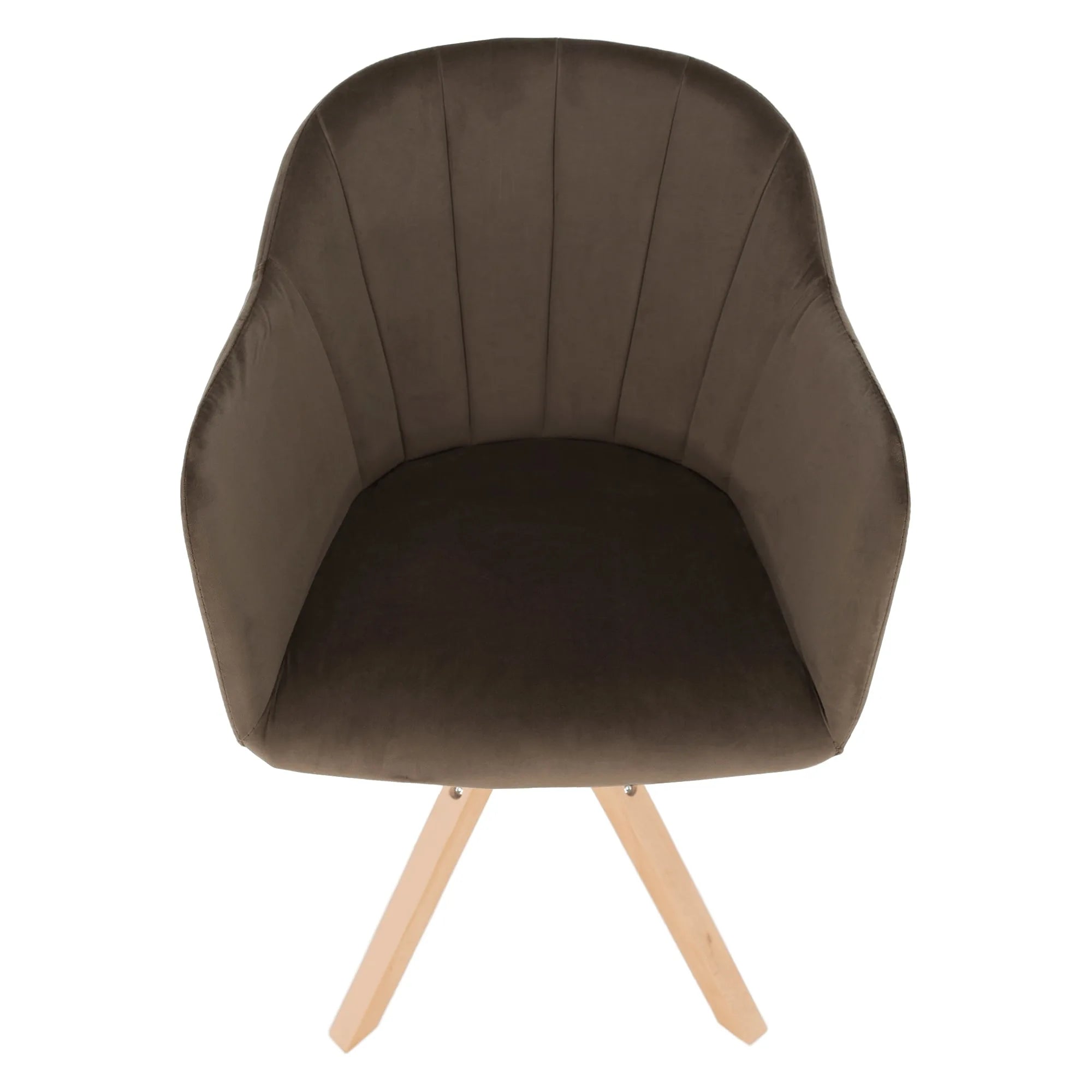 Scaun rotativ DALIO, maro/fag, stofa catifelata/lemn, 58x62x83 cm