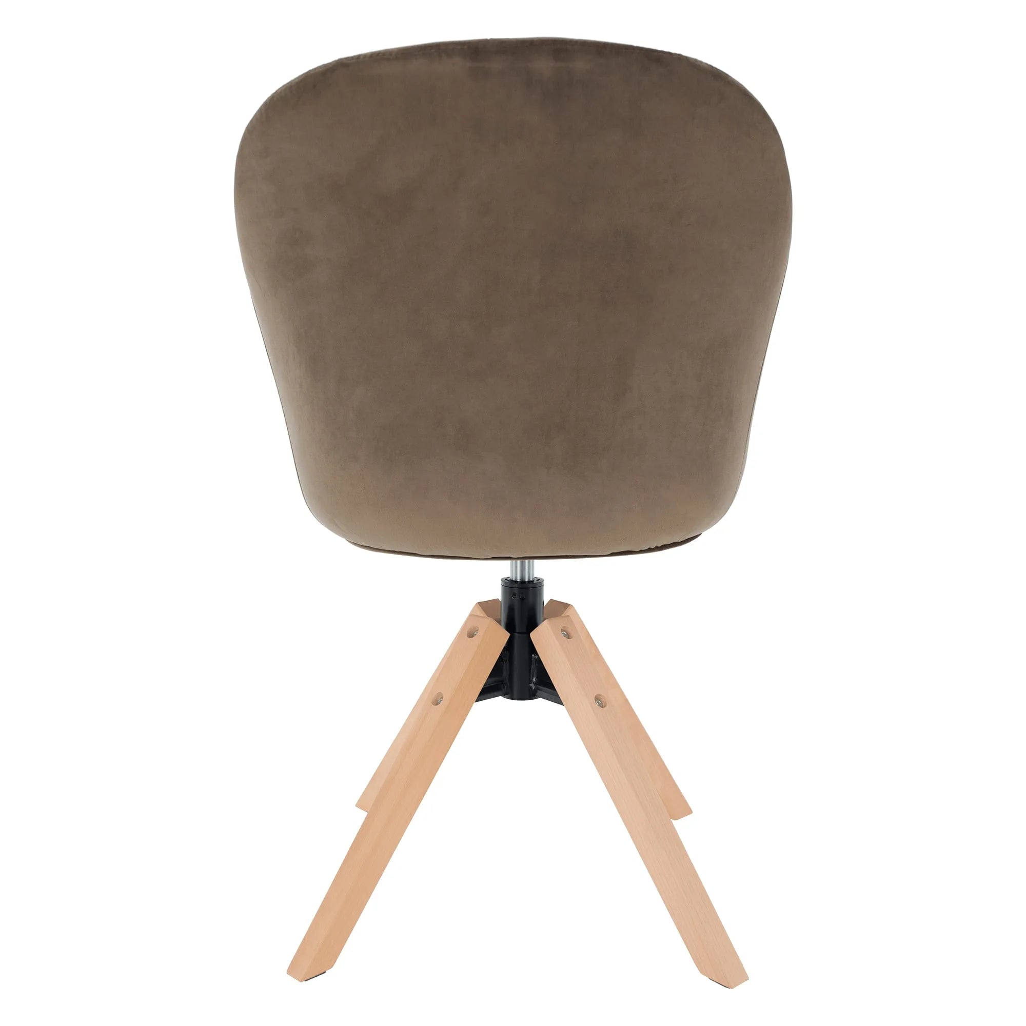 Scaun rotativ DALIO, maro/fag, stofa catifelata/lemn, 58x62x83 cm