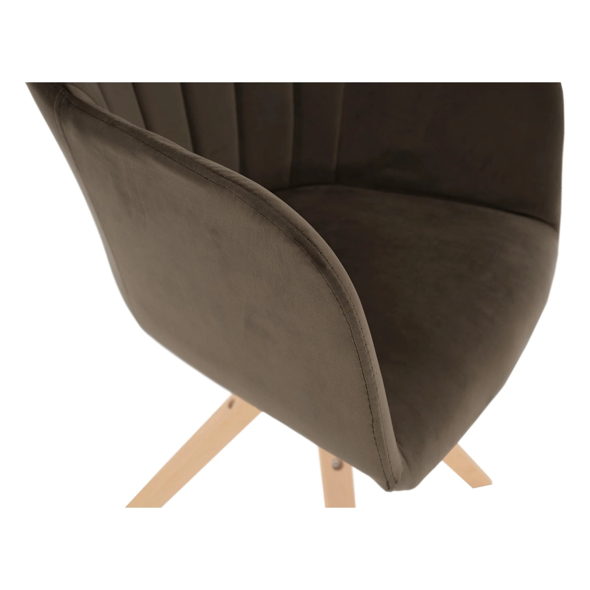 Scaun rotativ DALIO, maro/fag, stofa catifelata/lemn, 58x62x83 cm