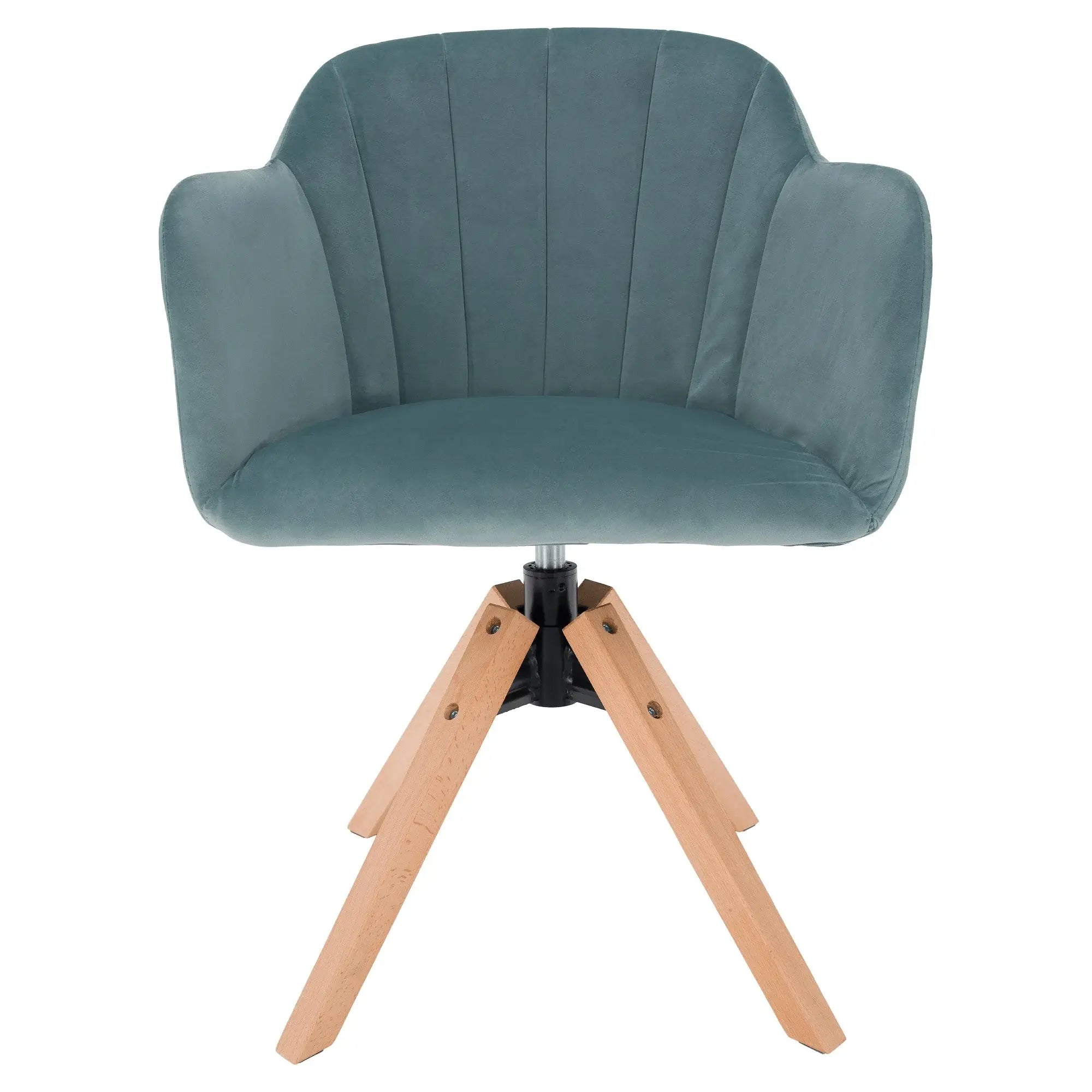 Scaun rotativ DALIO, verde menta/fag, stofa catifelata/lemn, 58x62x83 cm