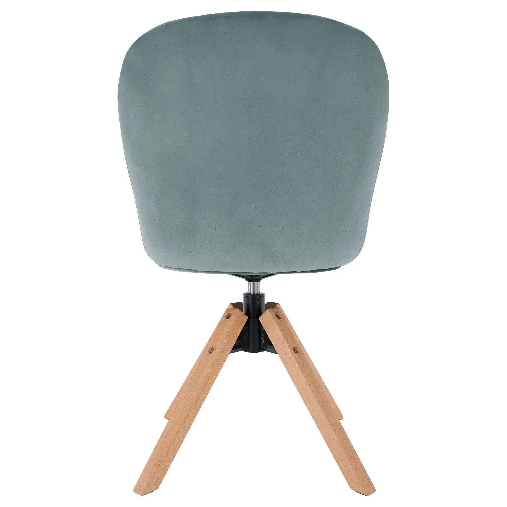 Scaun rotativ DALIO, verde menta/fag, stofa catifelata/lemn, 58x62x83 cm