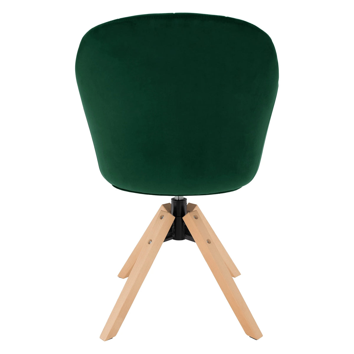 Scaun rotativ DALIO, verde smarald, stofa catifelata/lemn, 58x62x83 cm