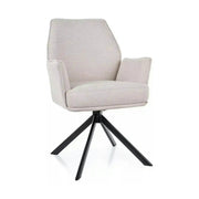 Scaun rotativ HUGO, bej deschis/negru, stofa clasica/metal, 58x60x90 cm