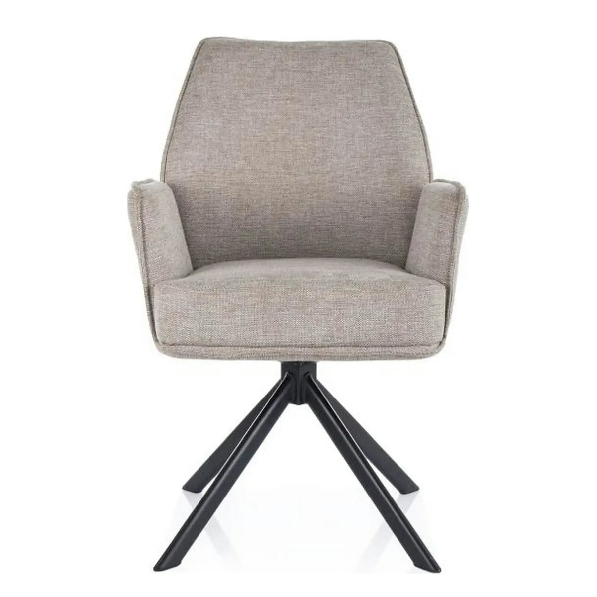 Scaun rotativ HUGO, bej/negru, stofa clasica/metal, 58x46x90 cm