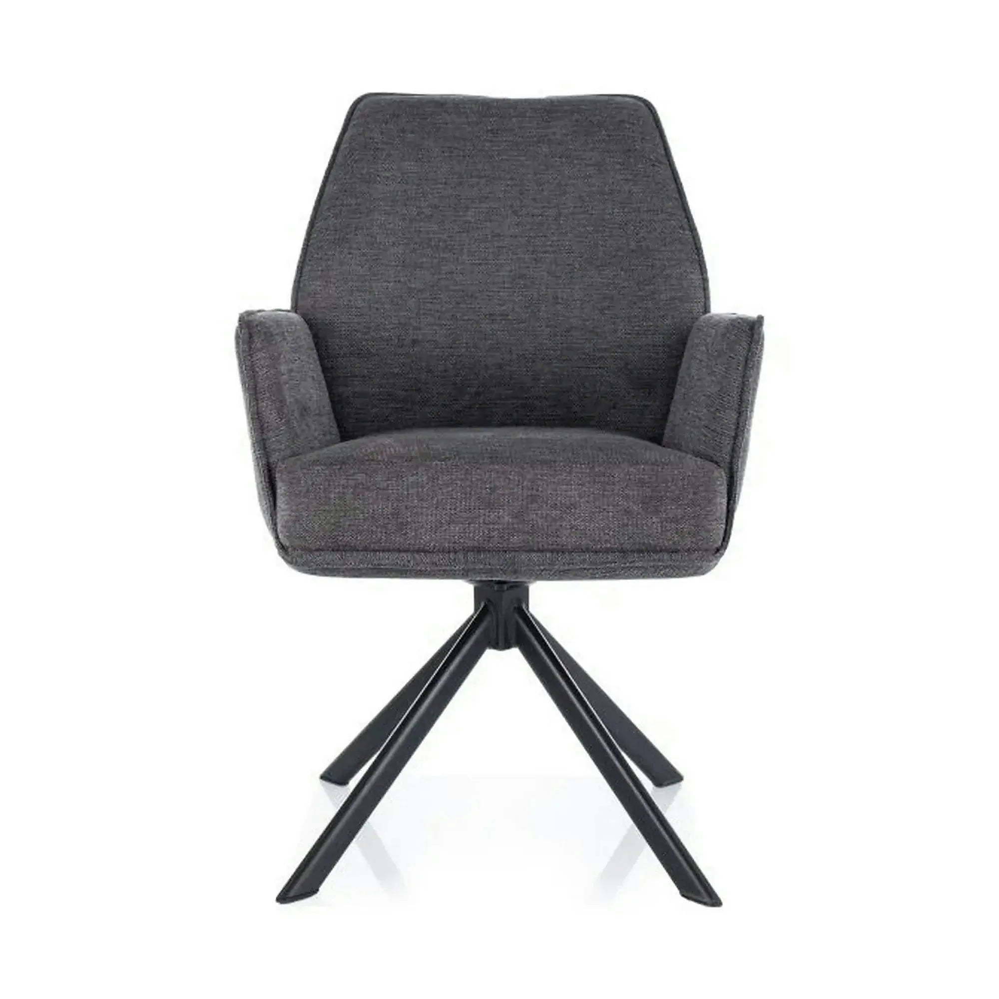 Scaun rotativ HUGO, gri inchis/negru, stofa clasica/metal, 58x46x90 cm
