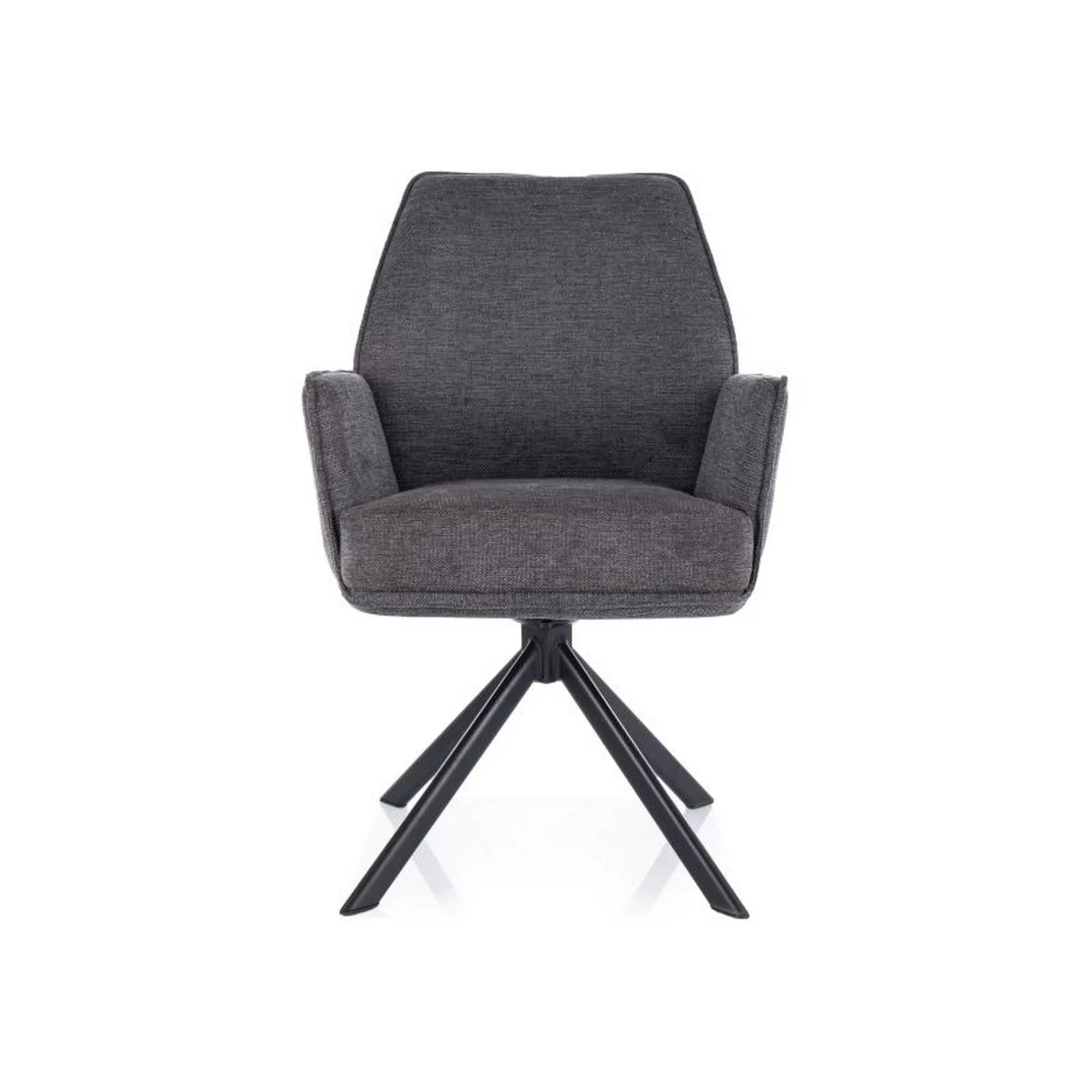 Scaun rotativ HUGO, gri inchis/negru, stofa clasica/metal, 58x46x90 cm