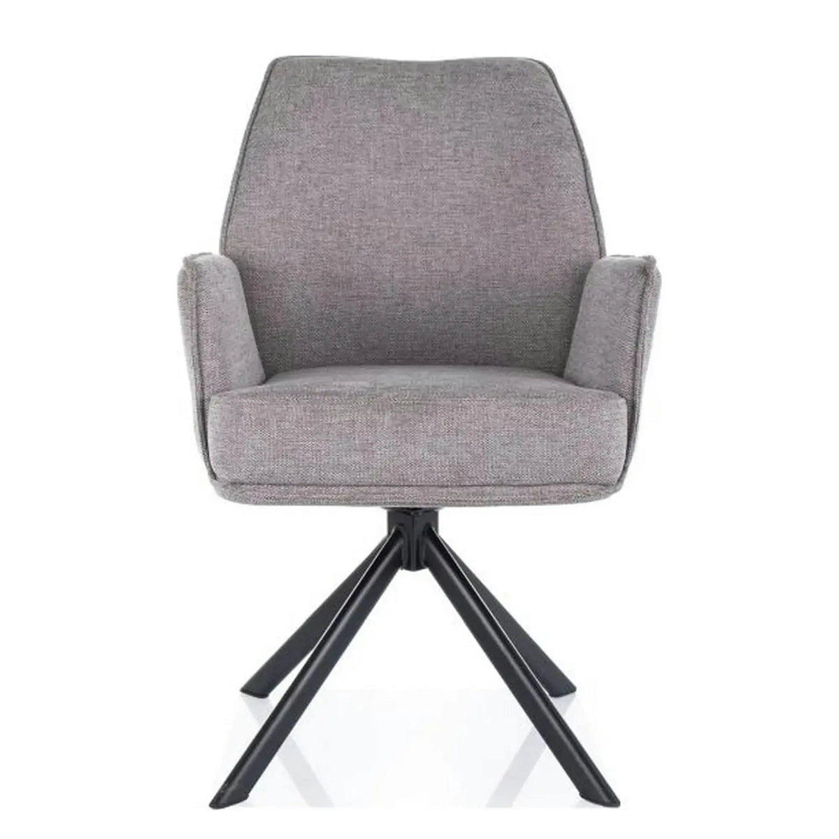 Scaun rotativ HUGO, gri/negru, stofa clasica/metal, 58x46x90 cm