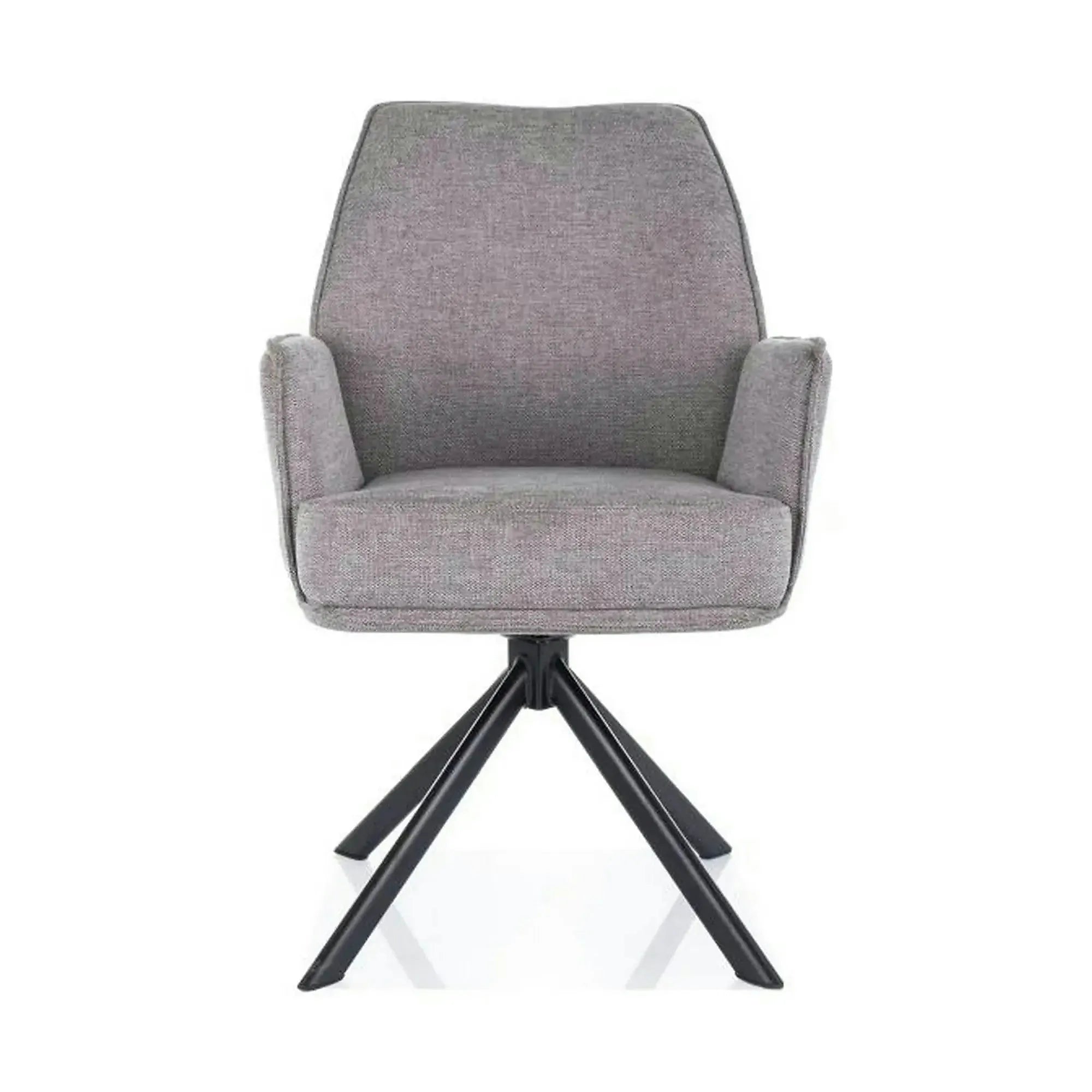 Scaun rotativ HUGO, gri/negru, stofa clasica/metal, 58x46x90 cm