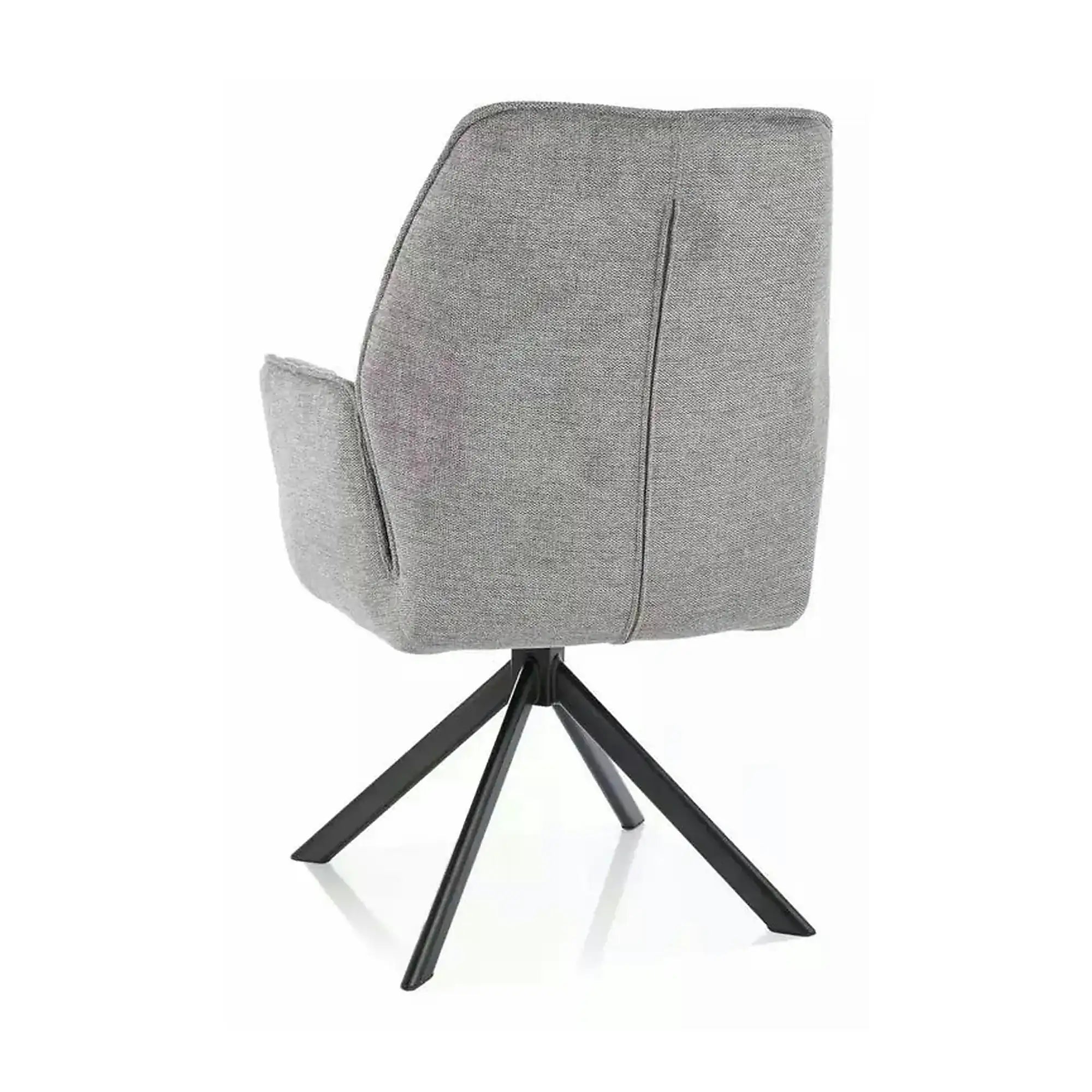 Scaun rotativ HUGO, gri/negru, stofa clasica/metal, 58x46x90 cm