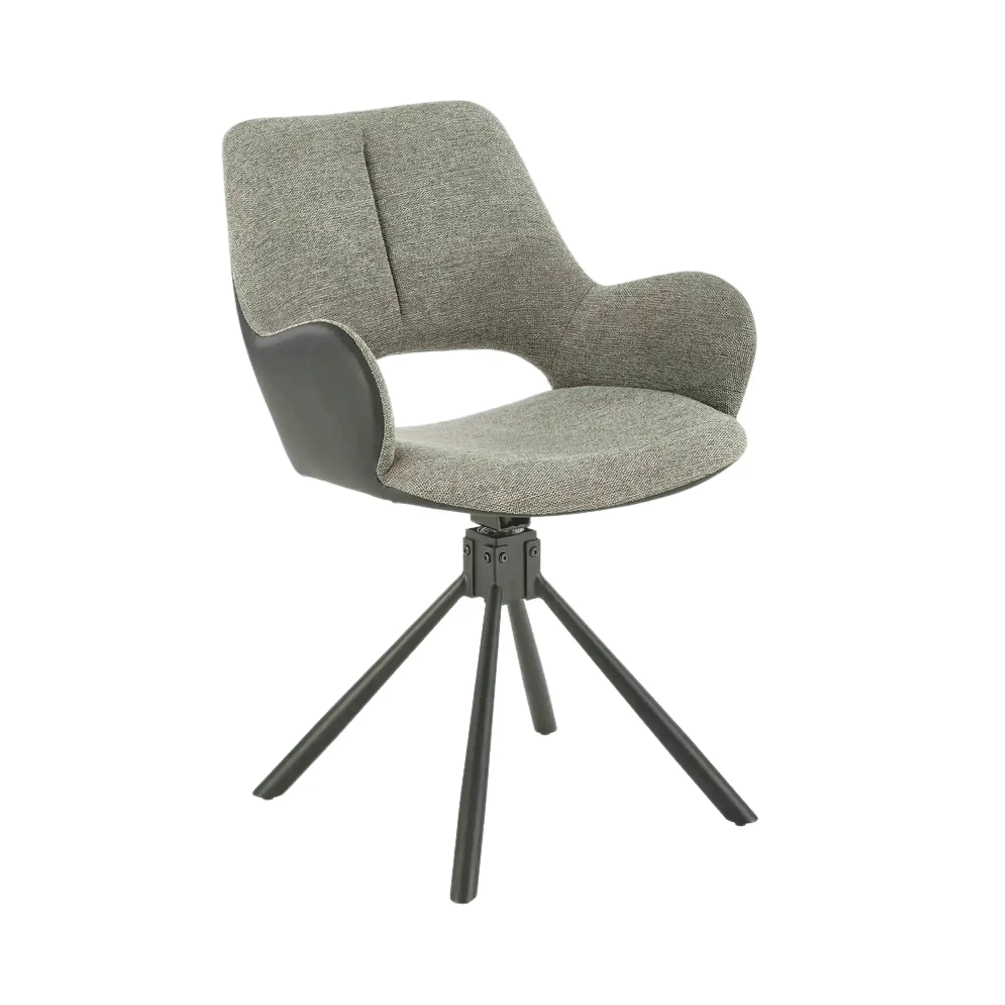 Scaun rotativ K494, gri/negru, stofa/piele ecologica, 57X59X85 cm