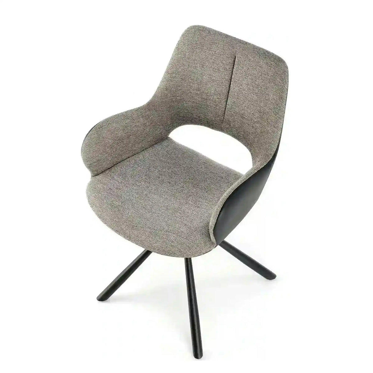 Scaun rotativ K494, gri/negru, stofa/piele ecologica, 57X59X85 cm