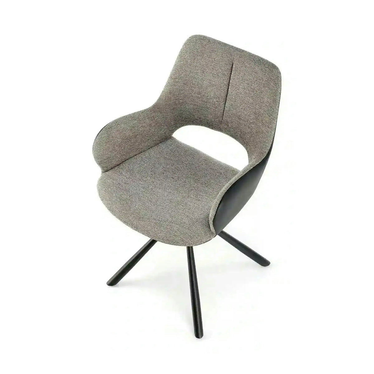 Scaun rotativ K494, gri/negru, stofa/piele ecologica, 57X59X85 cm