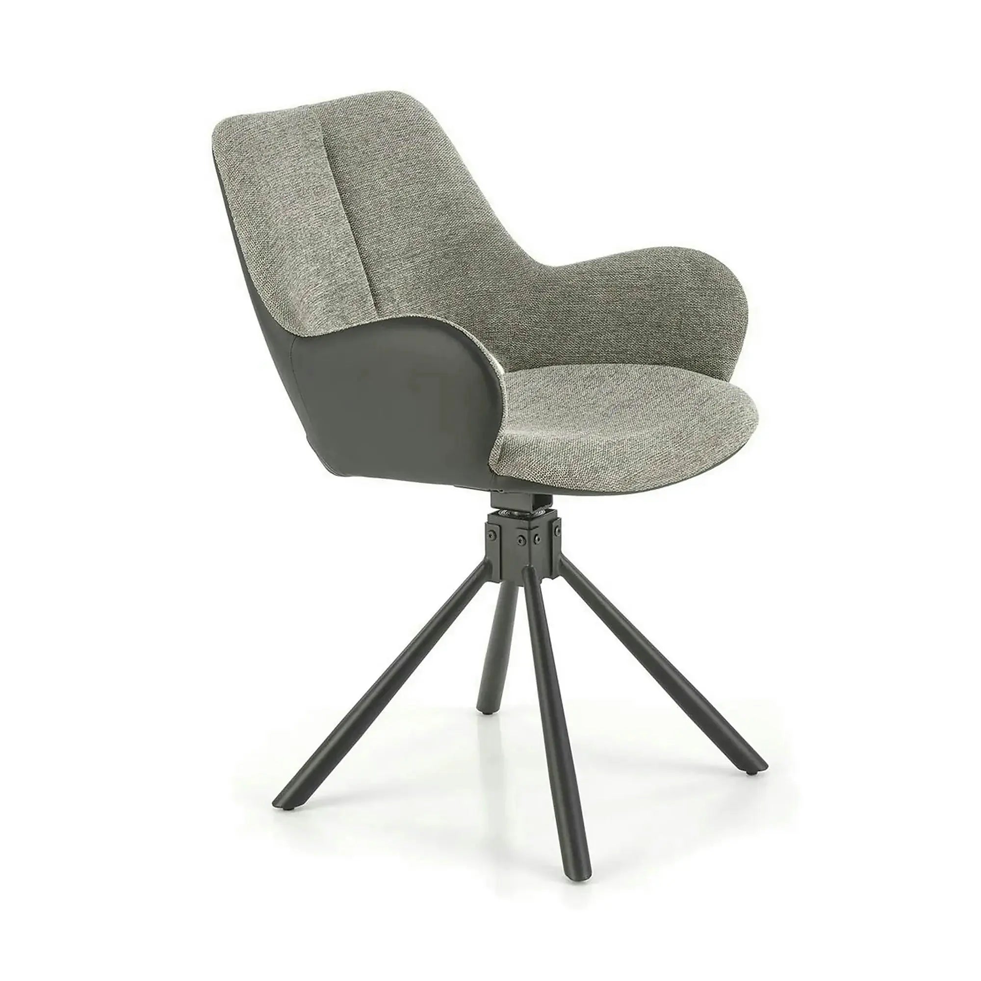Scaun rotativ K494, gri/negru, stofa/piele ecologica, 57X59X85 cm