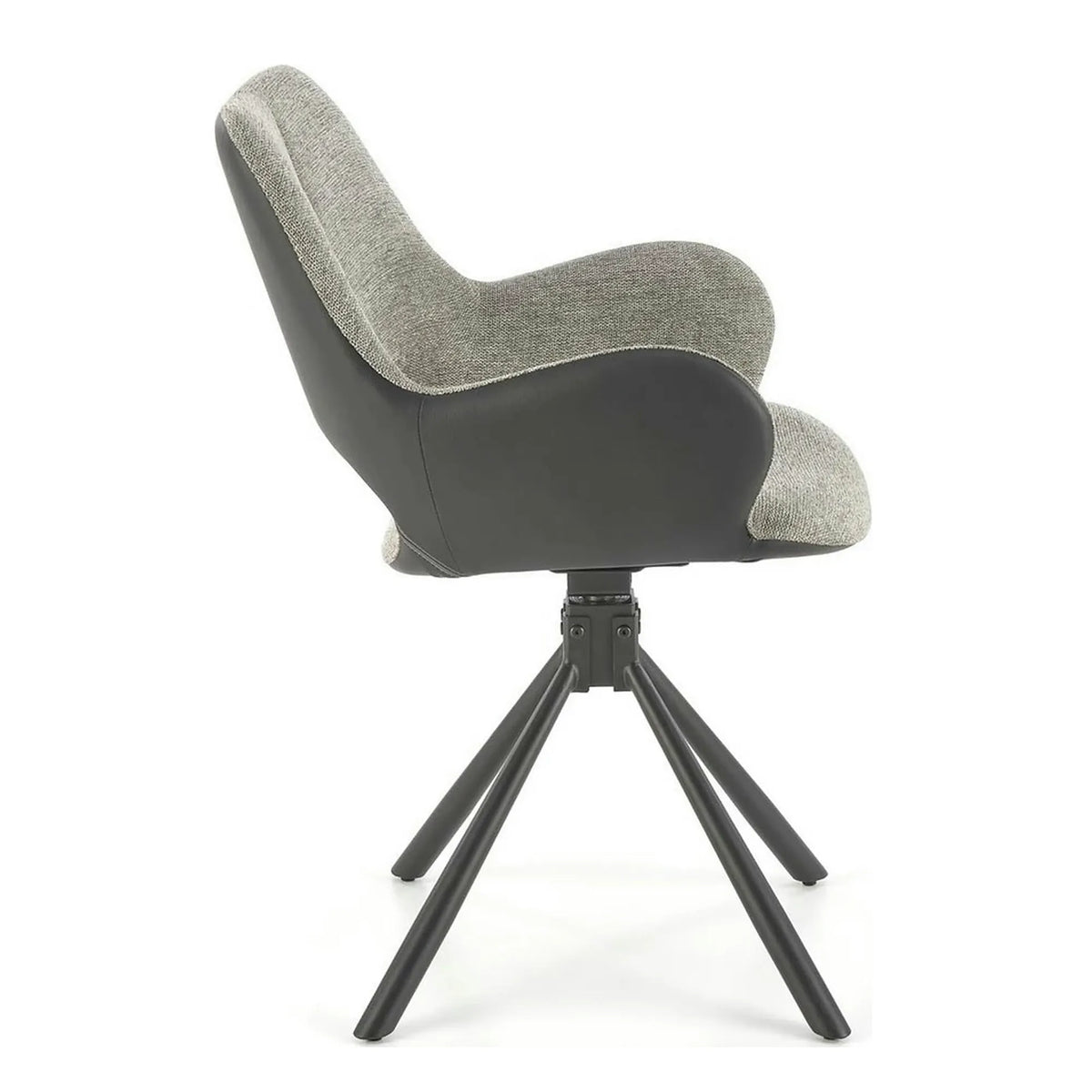 Scaun rotativ K494, gri/negru, stofa/piele ecologica, 57X59X85 cm