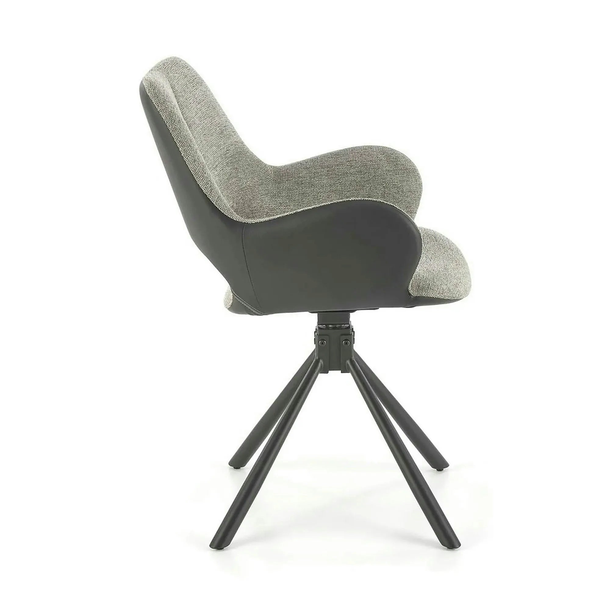 Scaun rotativ K494, gri/negru, stofa/piele ecologica, 57X59X85 cm