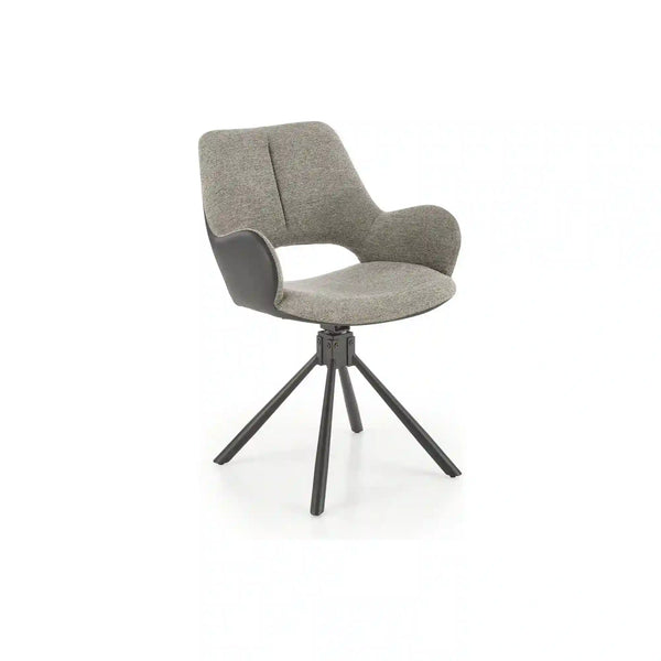 Scaun rotativ K494, gri/negru, stofa/piele ecologica, 57X59X85 cm