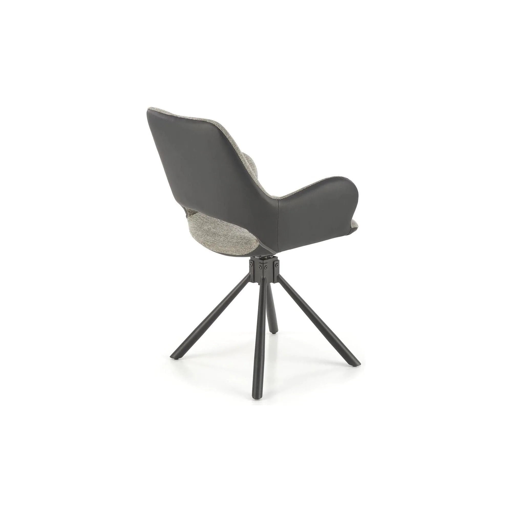 Scaun rotativ K494, gri/negru, stofa/piele ecologica, 57X59X85 cm