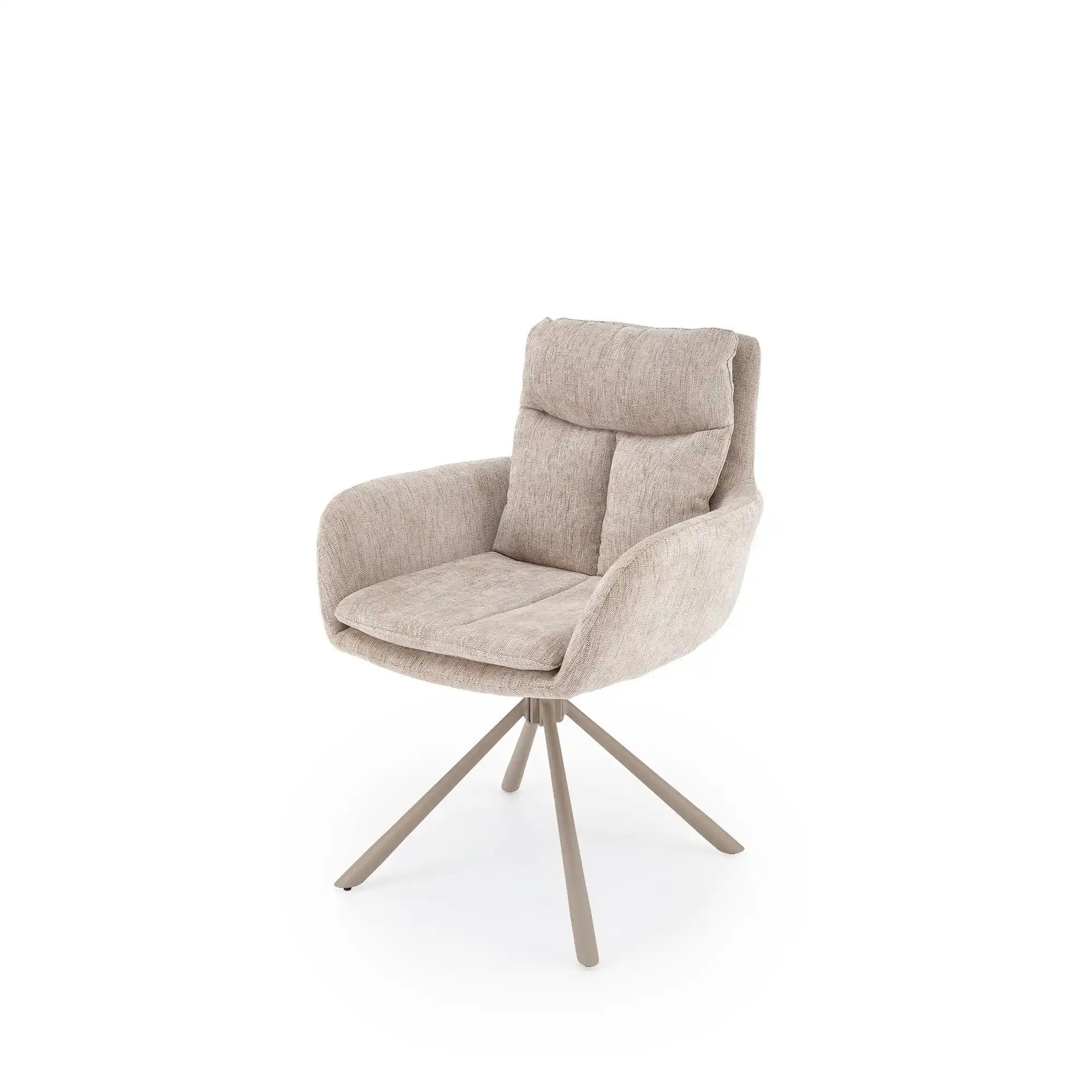 Scaun rotativ K495, bej/casmir, stofa/metal, 60x65x87 cm