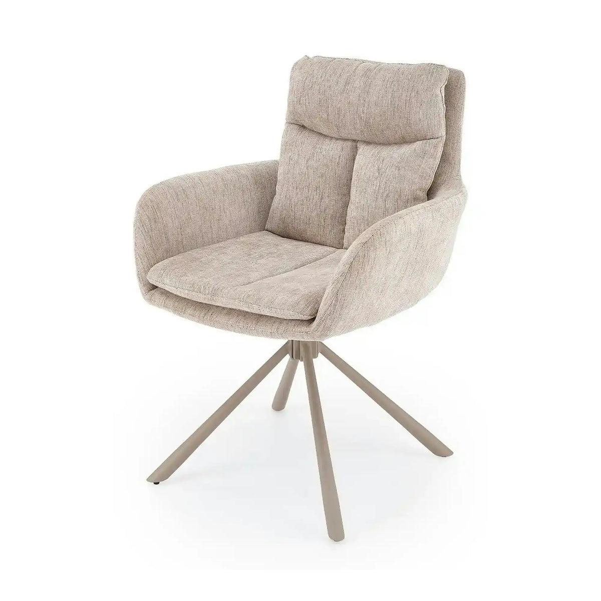 Scaun rotativ K495, bej/casmir, stofa/metal, 60x65x87 cm